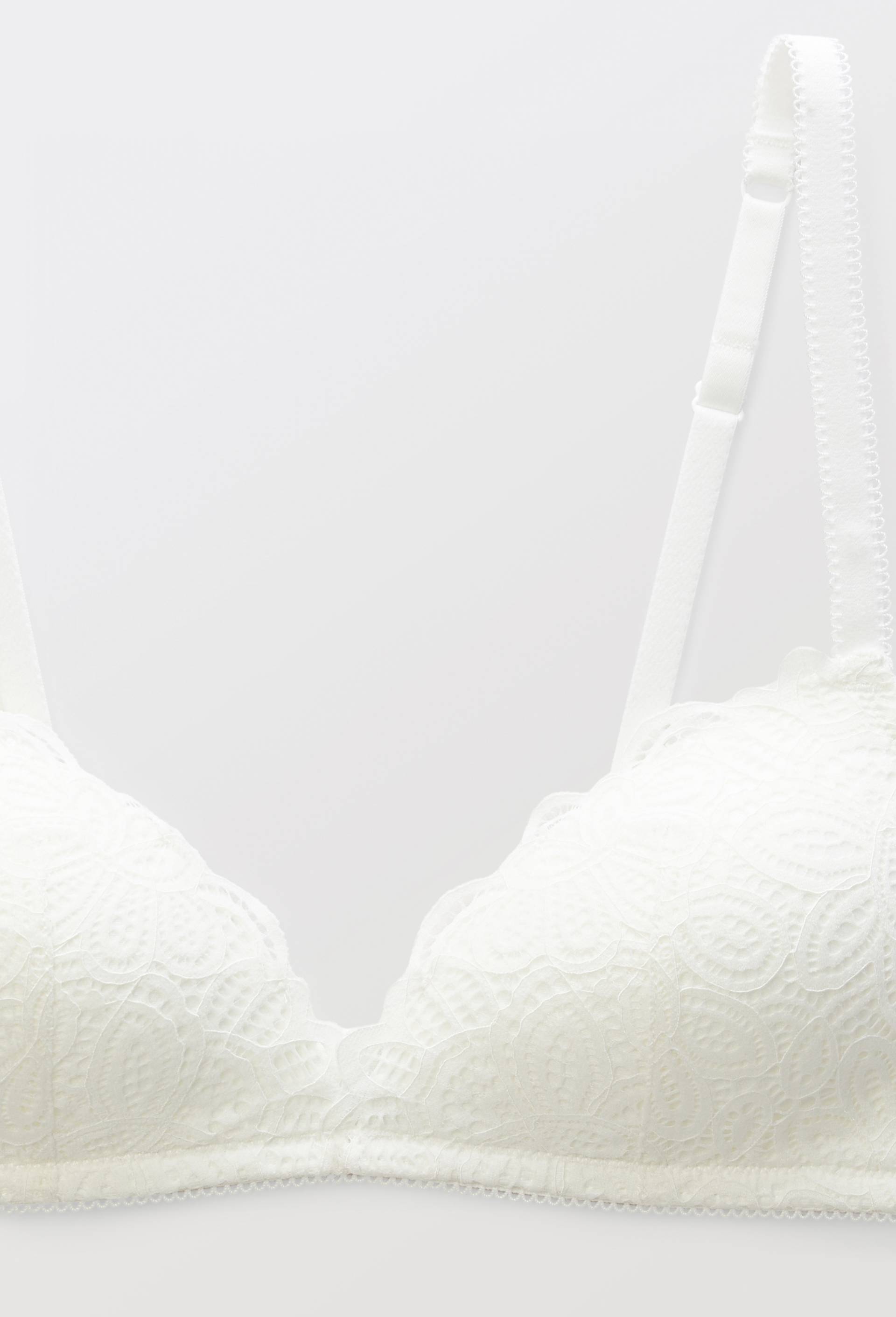 Soutien-gorge triangle padd&eacute; VERA en dentelle, Ecru, large image number 4.0