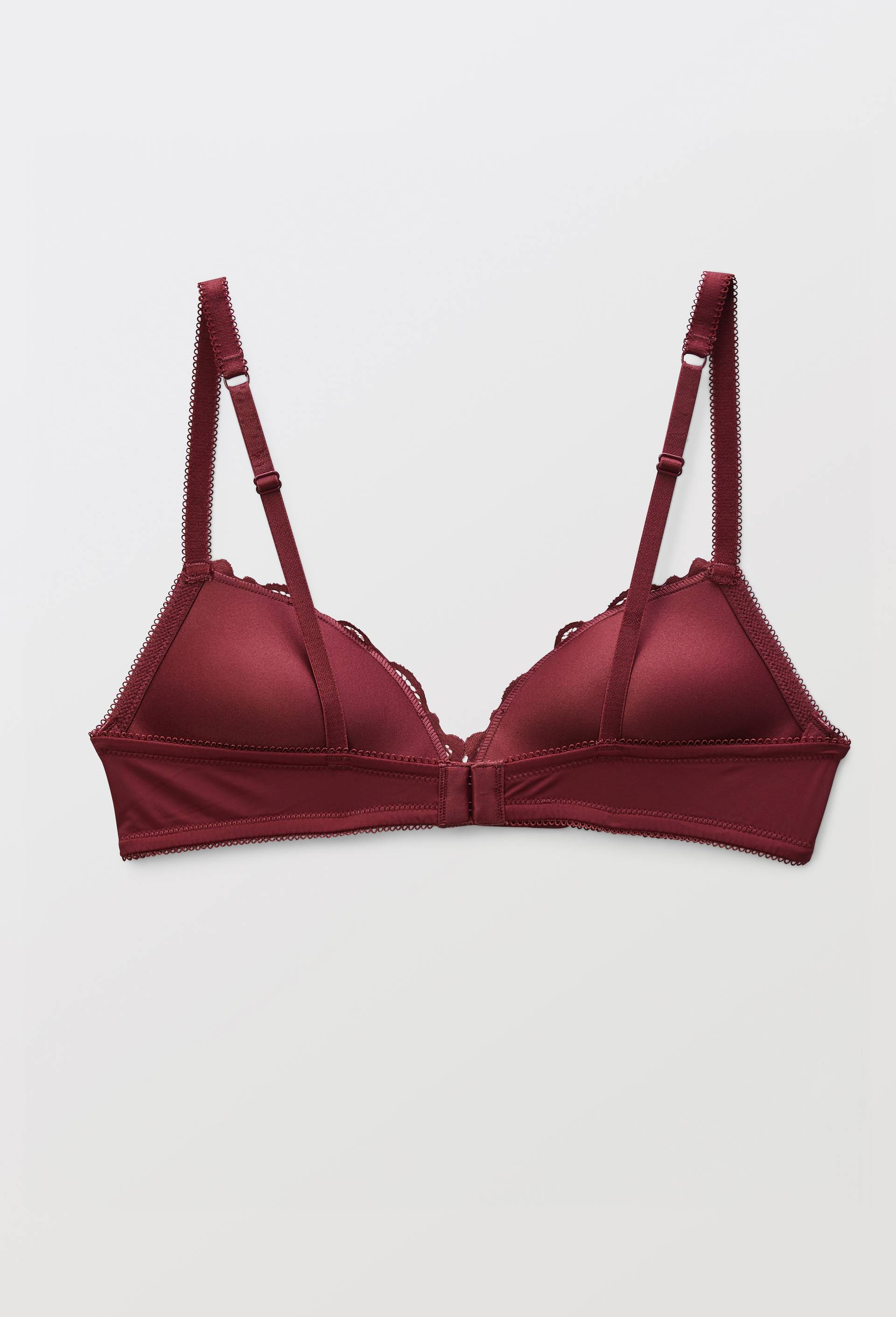 Soutien-gorge triangle padd&eacute; VERA en dentelle, Rouge fonc&eacute;, large image number 3.0