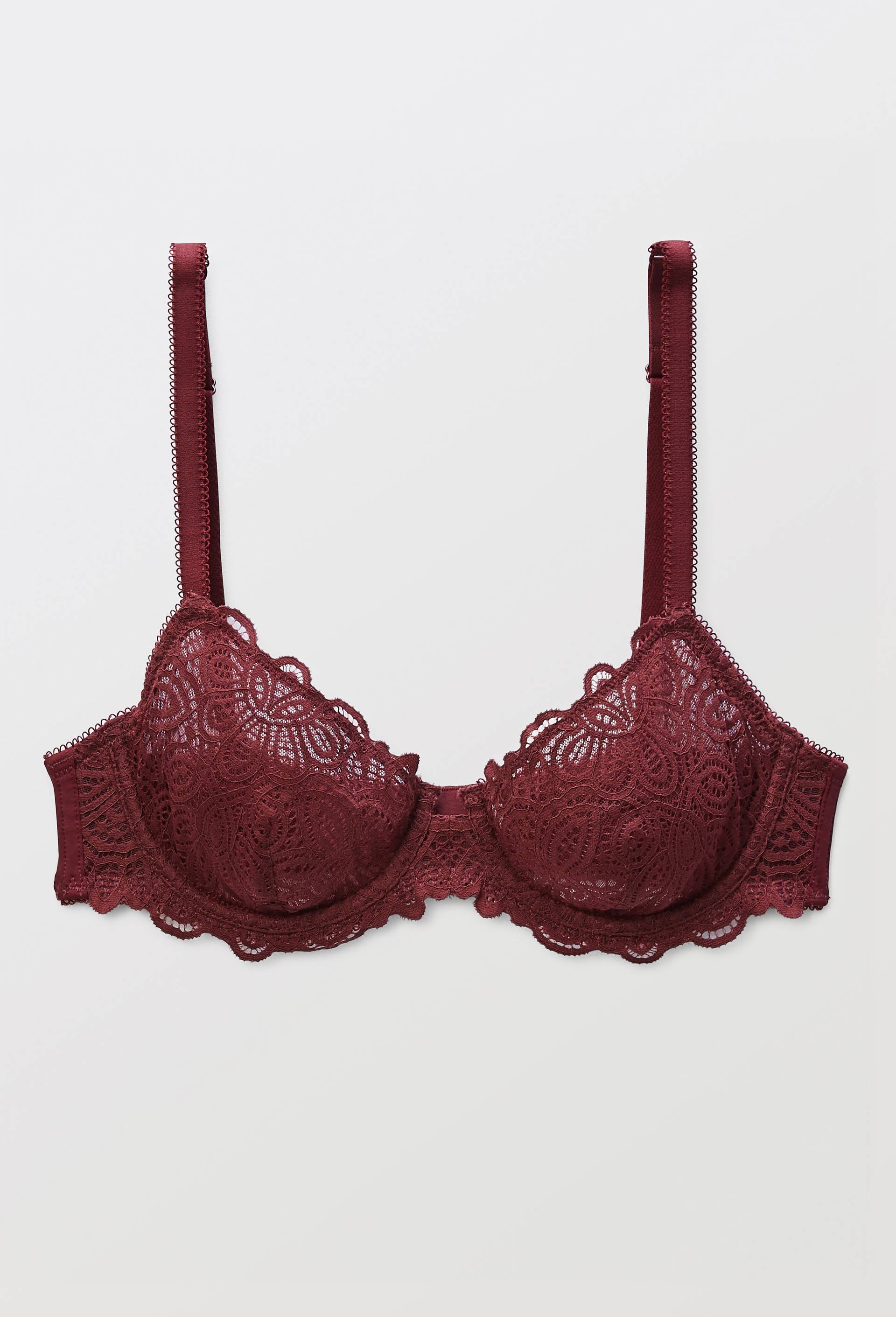 Soutien-gorge corbeille balconnet VERA en dentelle, Rouge fonc&eacute;, large image number 3.0