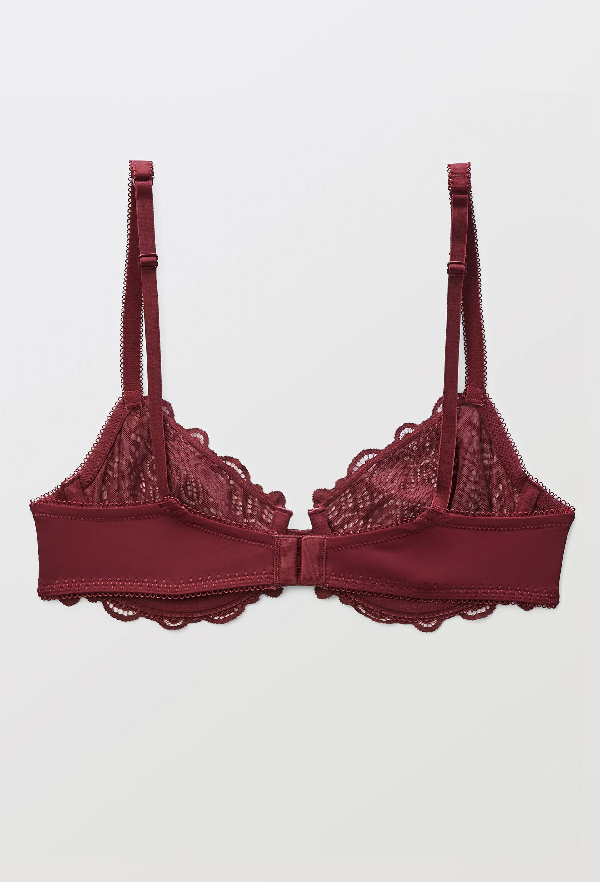 Soutien-gorge corbeille balconnet VERA en dentelle, Rouge fonc&eacute;, large image number 4.0