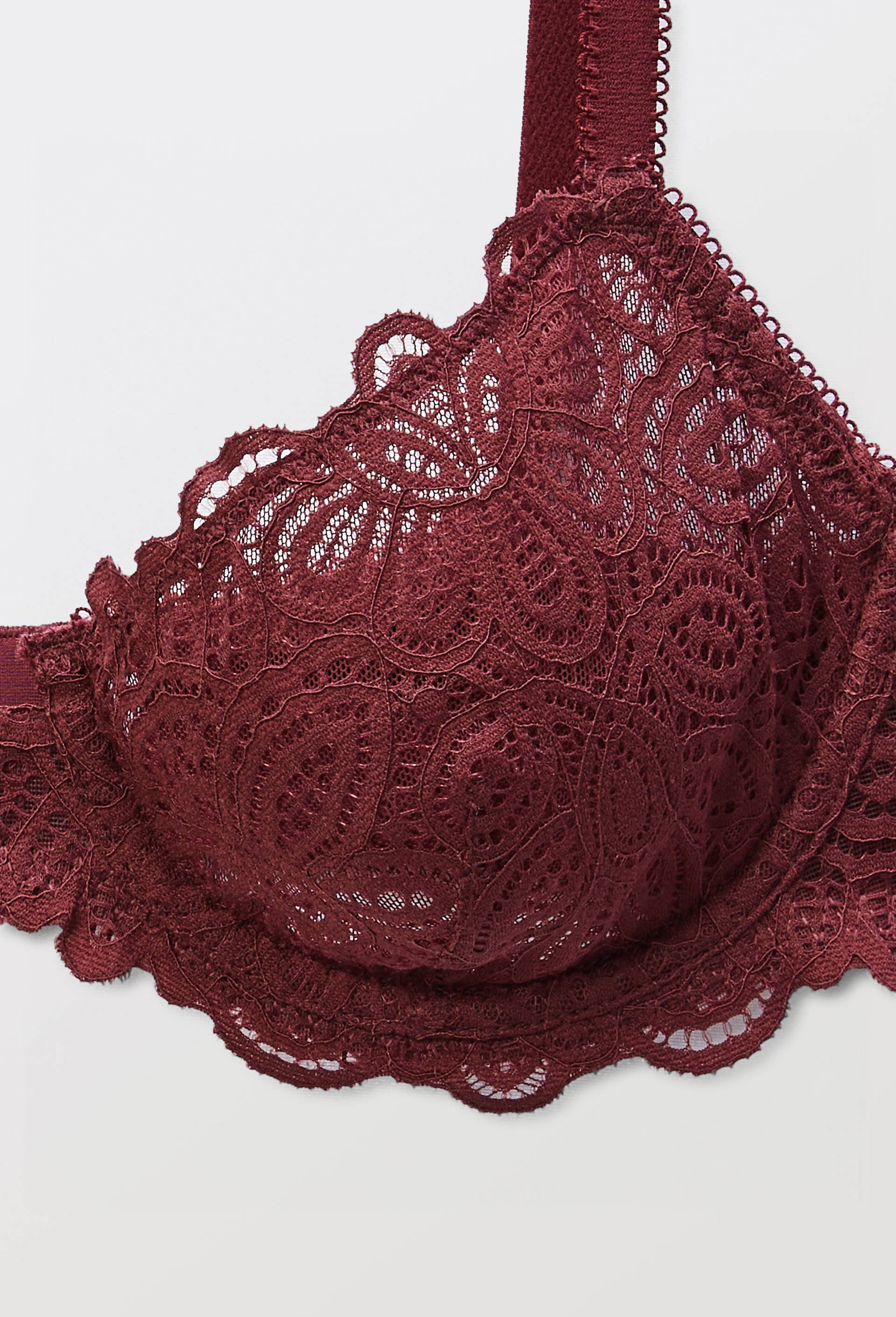 Soutien-gorge corbeille balconnet VERA en dentelle, Rouge fonc&eacute;, large image number 5