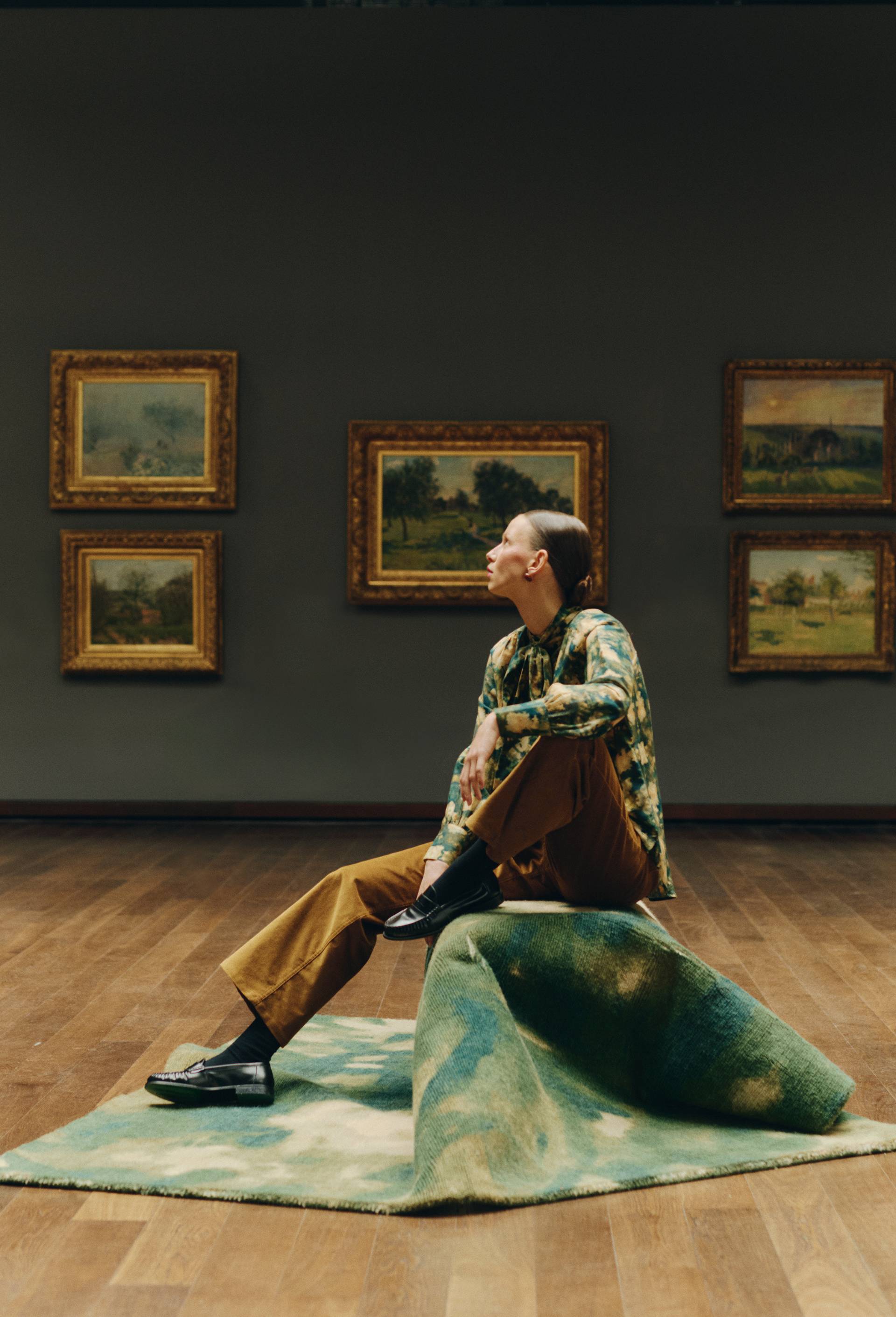 EXCLU WEB - Tapis, 180x200cm, en laine -  MUS&Eacute;E D'ORSAY x MONOPRIX, Vert, large image number 0.0