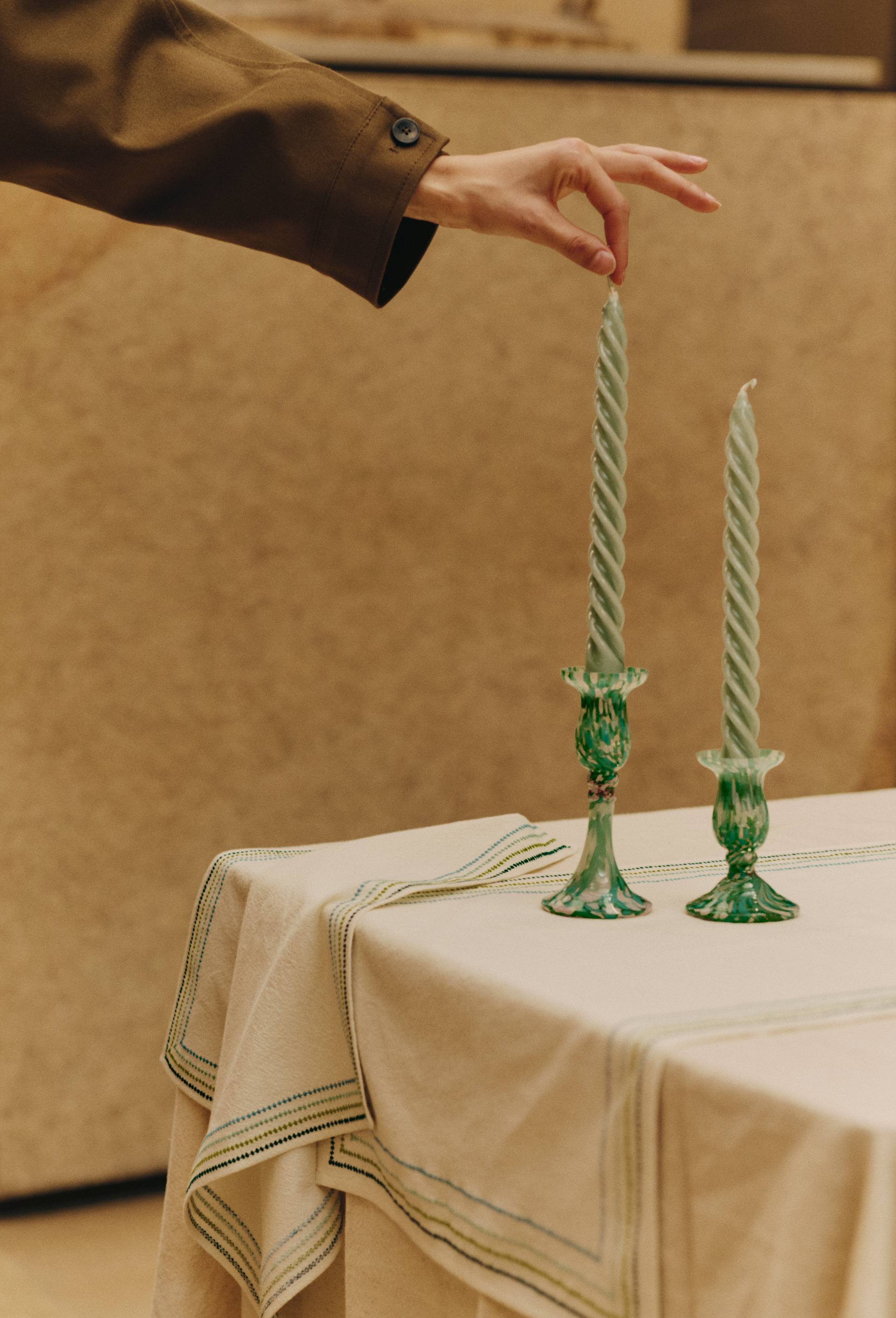 Bougeoir, 15x5x7cm, en verre - MUS&Eacute;E D'ORSAY x MONOPRIX, Vert, large image number 0