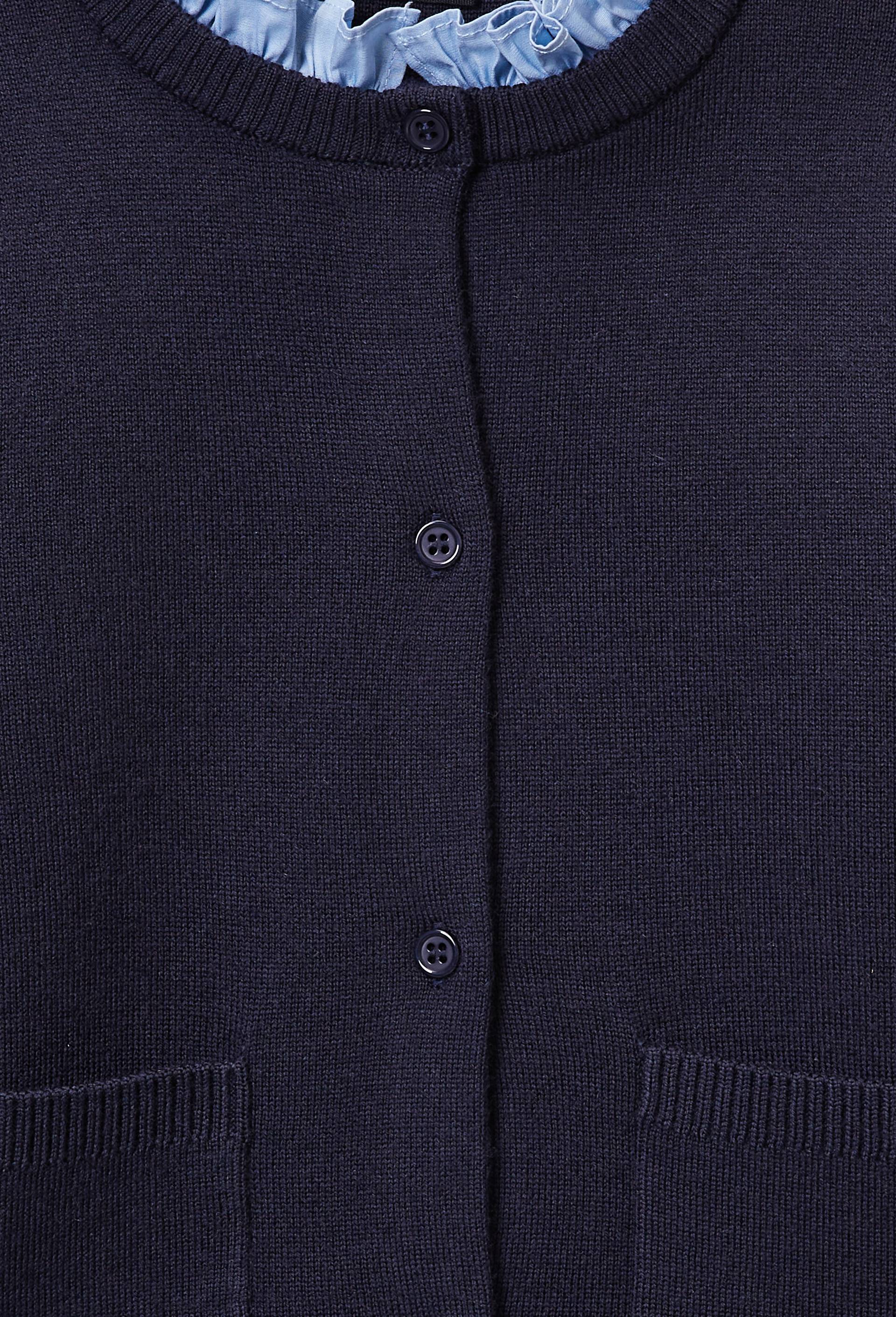 Pull avec col et poignets de chemise contenant de la laine, Bleu fonc&eacute;, large image number 2.0