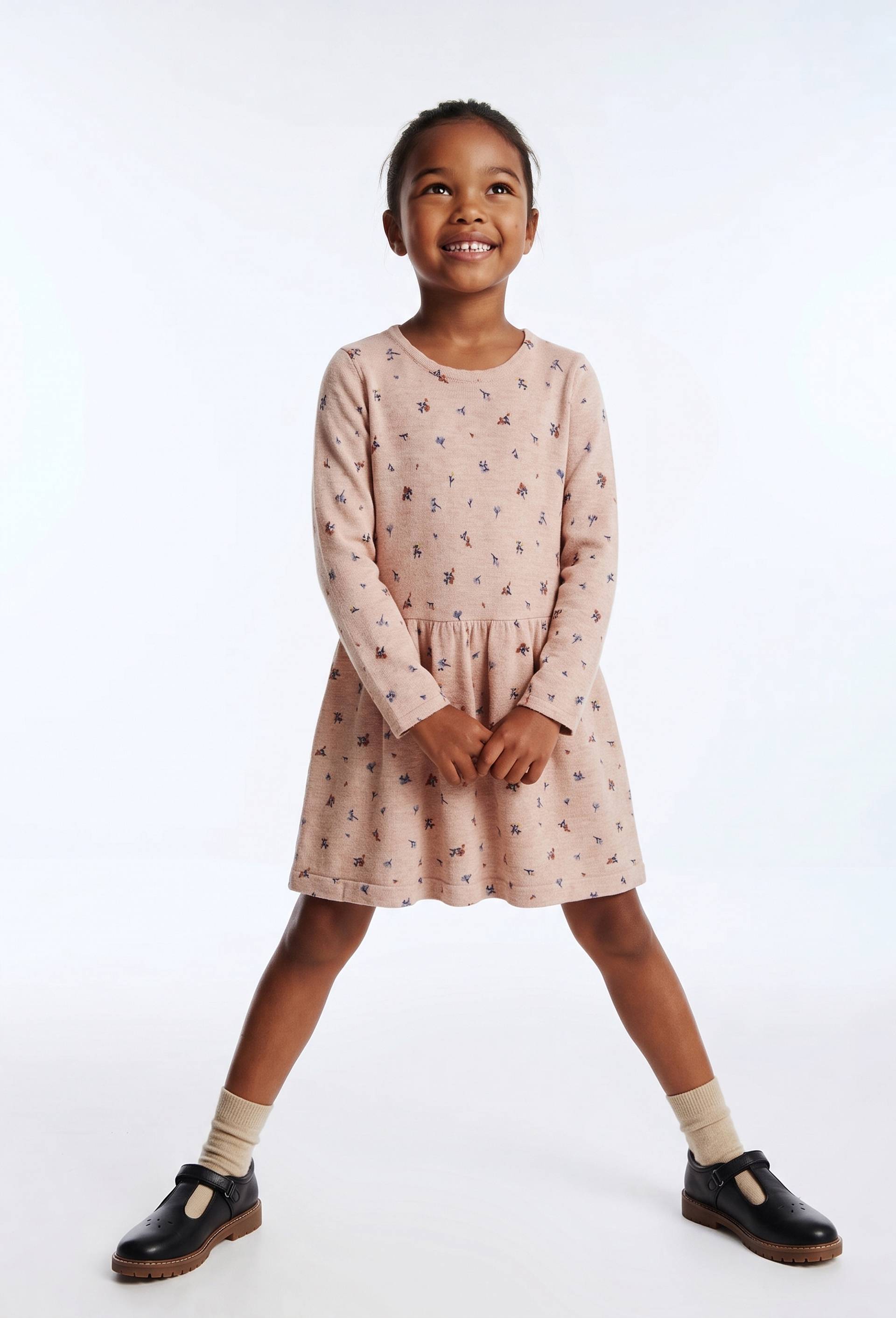 Robe imprim&eacute;e en laine, Beige clair, large image number 0