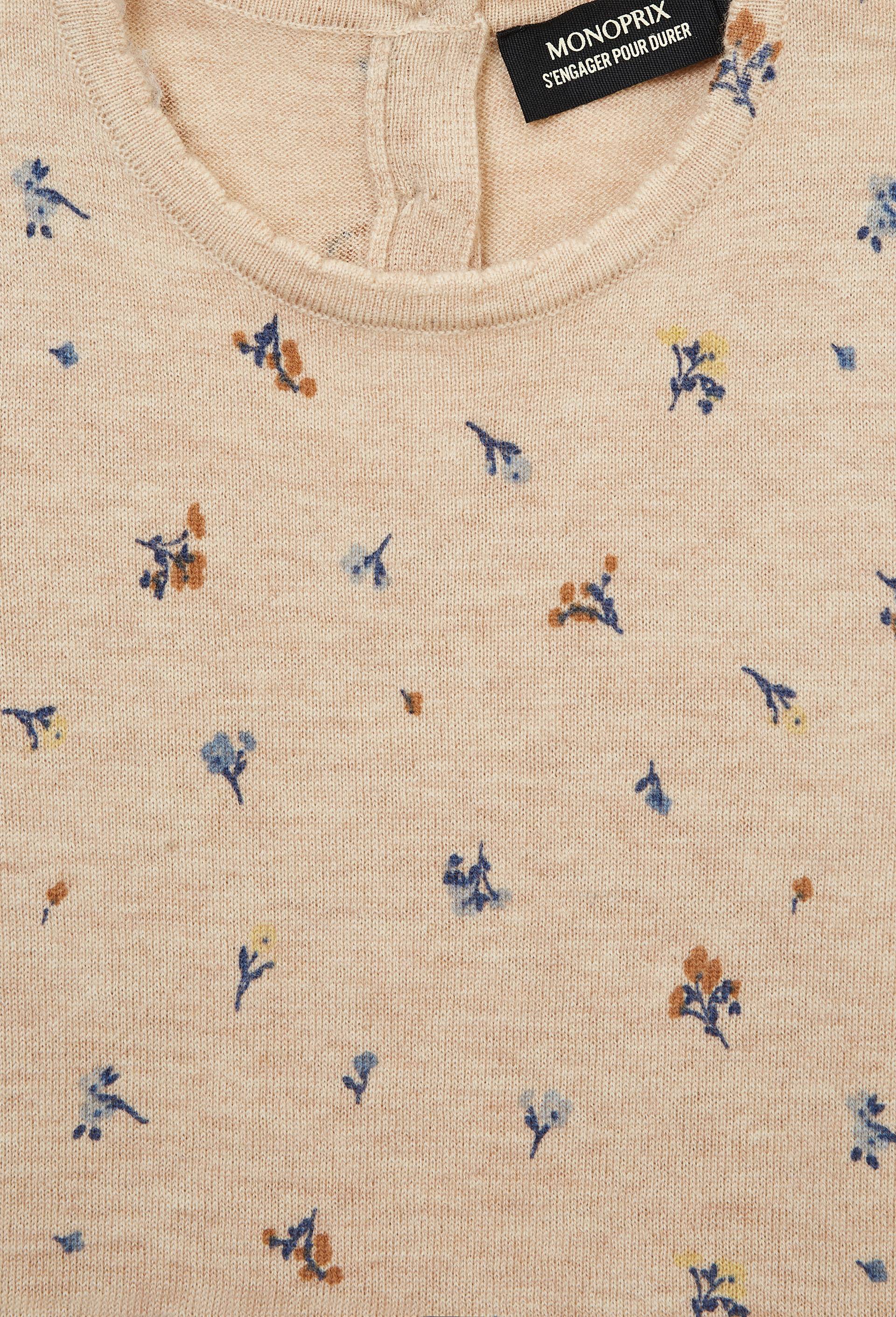 Pull imprim&eacute; en laine, Beige clair, large image number 4.0