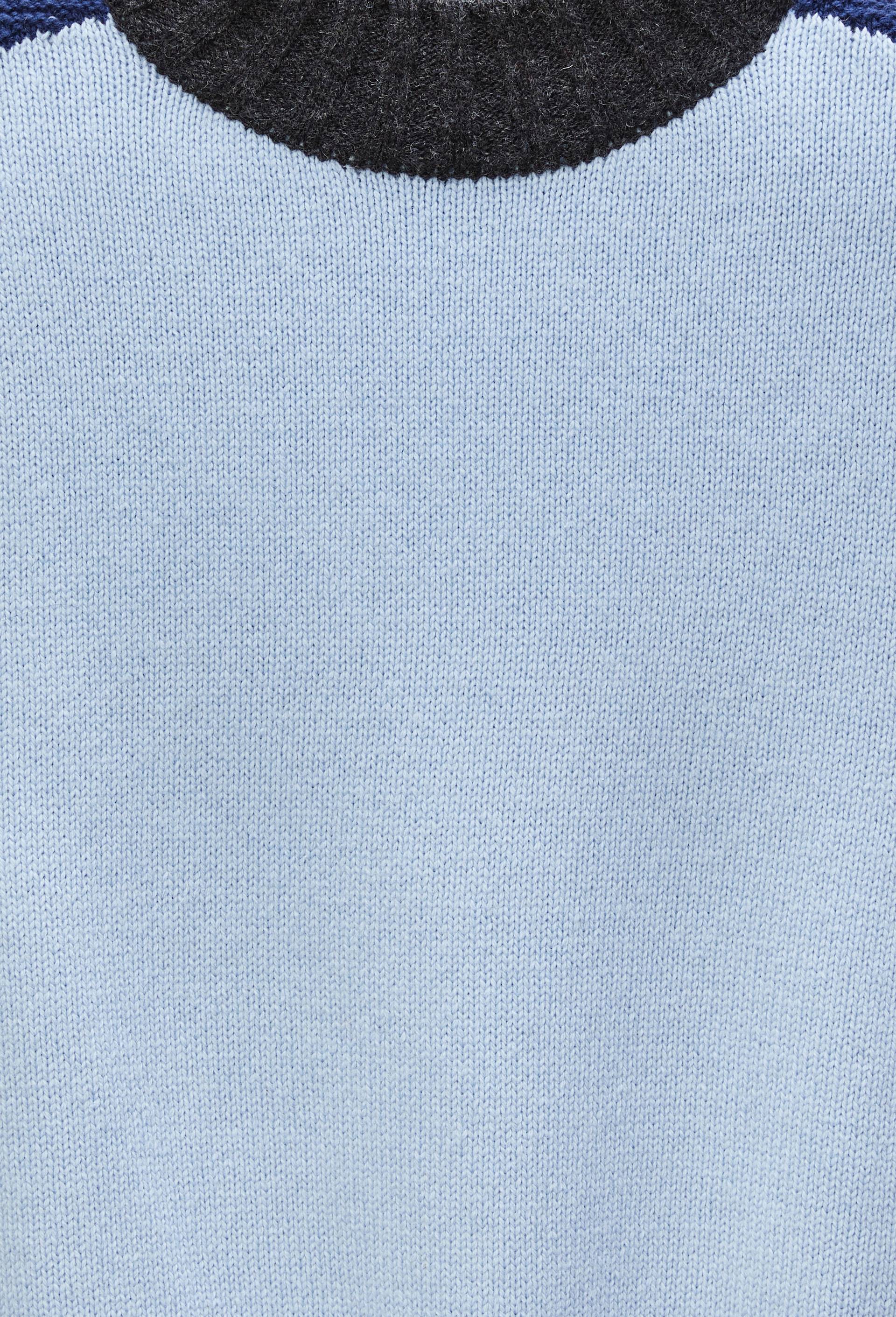 Pull sans manches contrast&eacute; contenant de la laine, Bleu, large image number 4.0