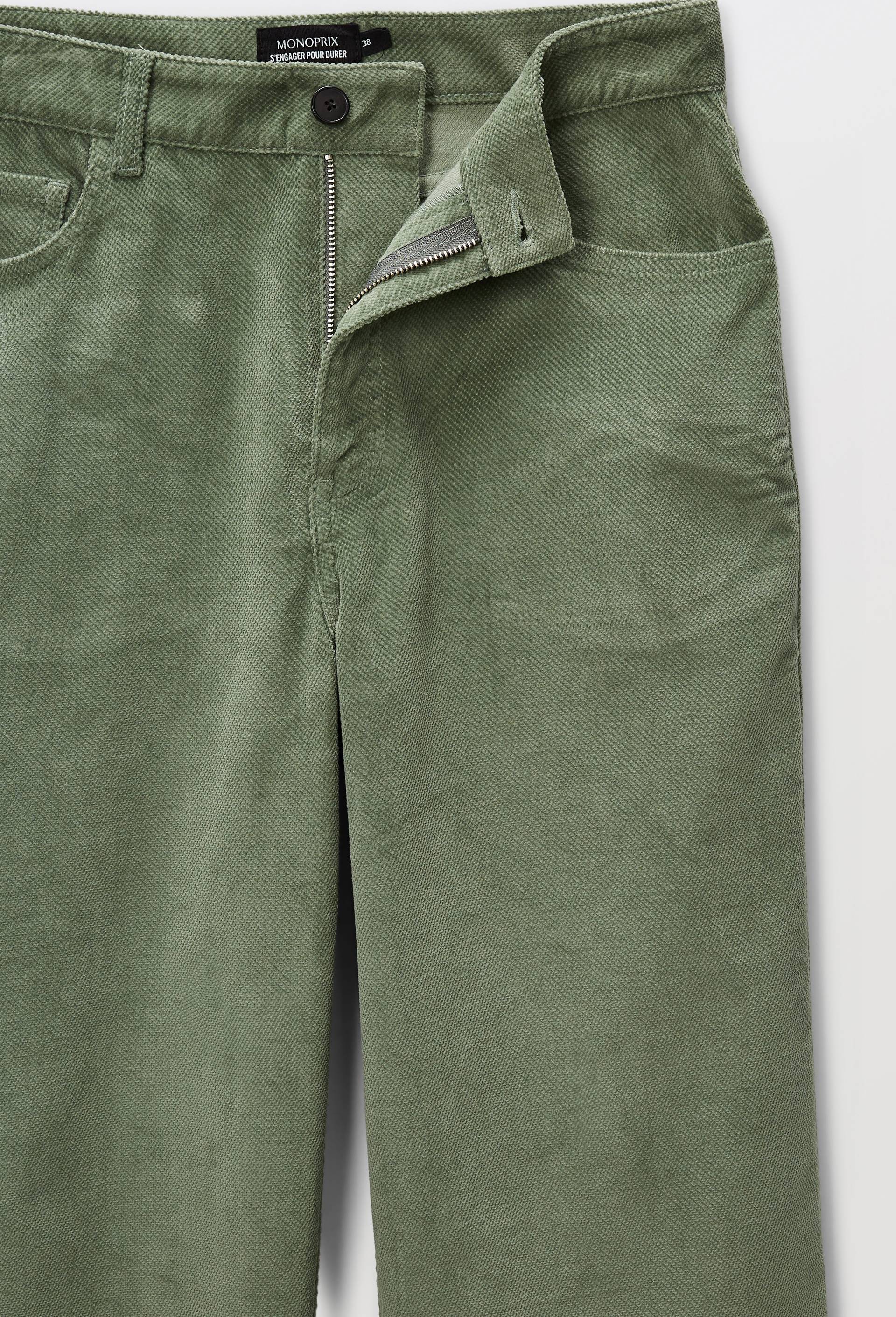 Pantalon large en velours, Vert, large image number 3.0