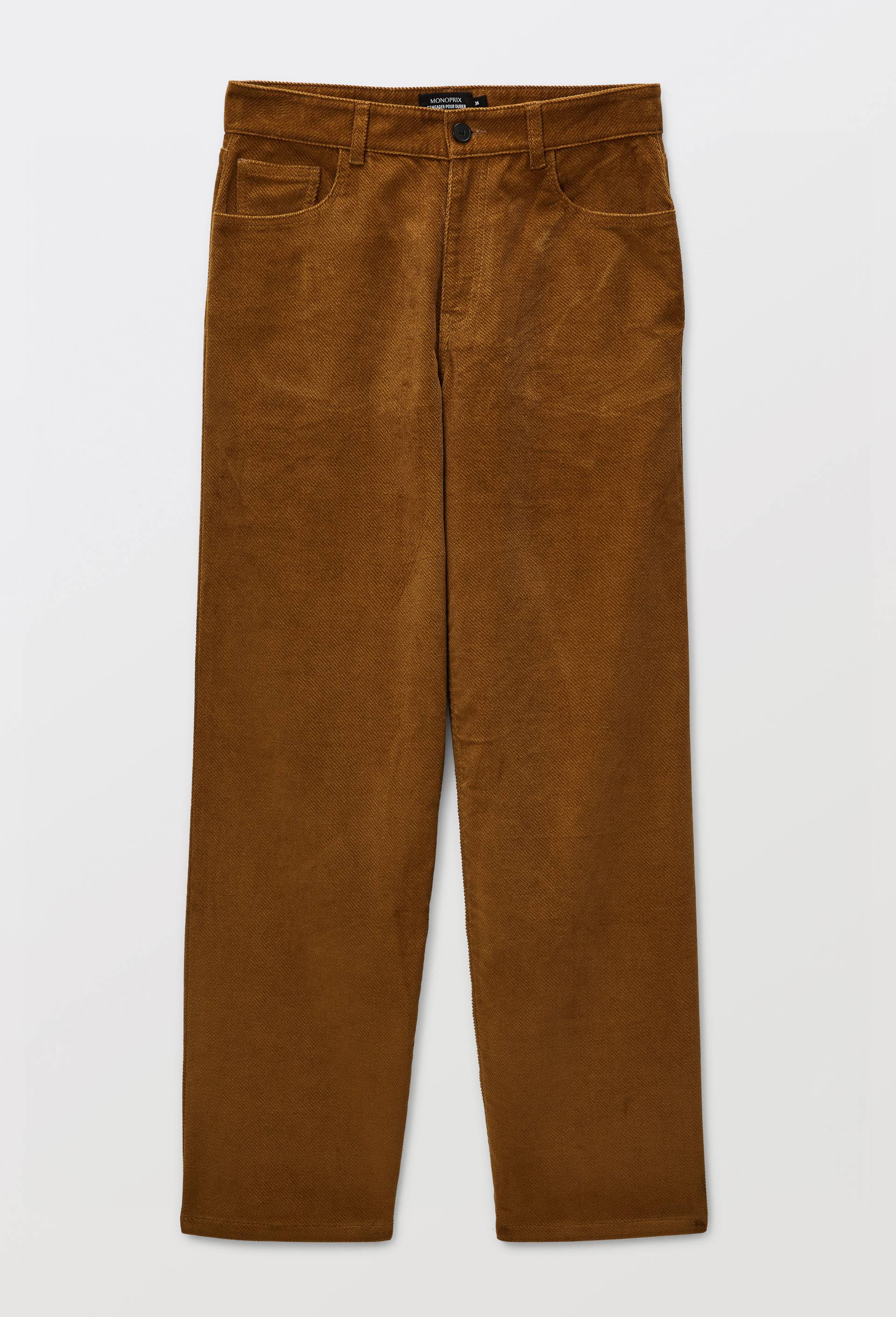 Pantalon large en velours, Jaune fonc&eacute;, large image number 2.0