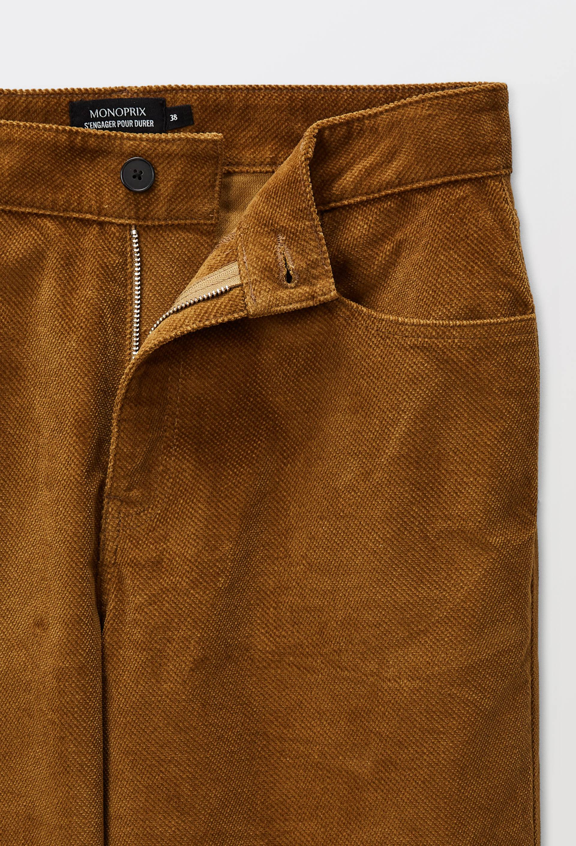 Pantalon large en velours, Jaune fonc&eacute;, large image number 3