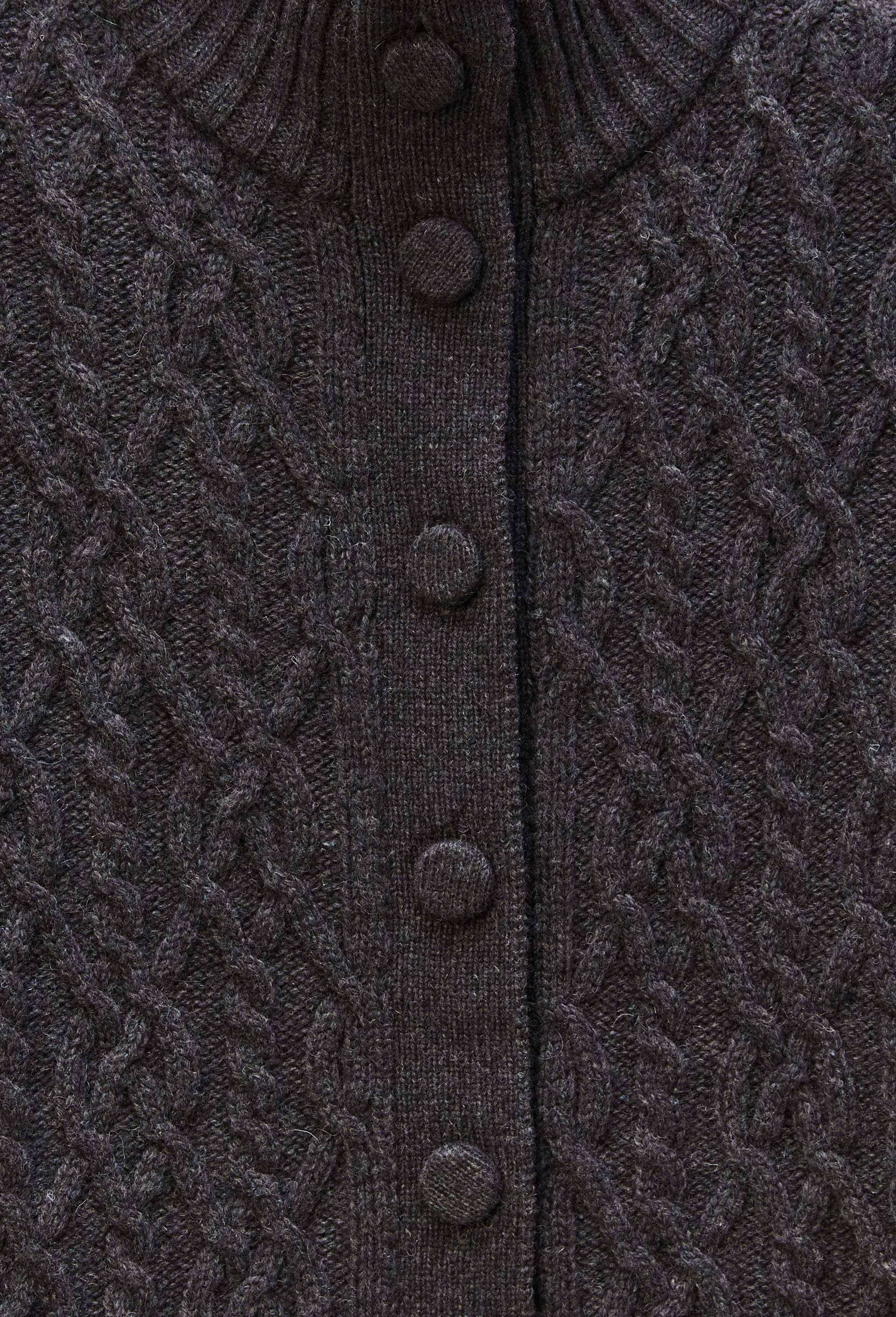 Cardigan col montant torsad&eacute; contenant de la laine, Gris fonc&eacute;, large image number 4