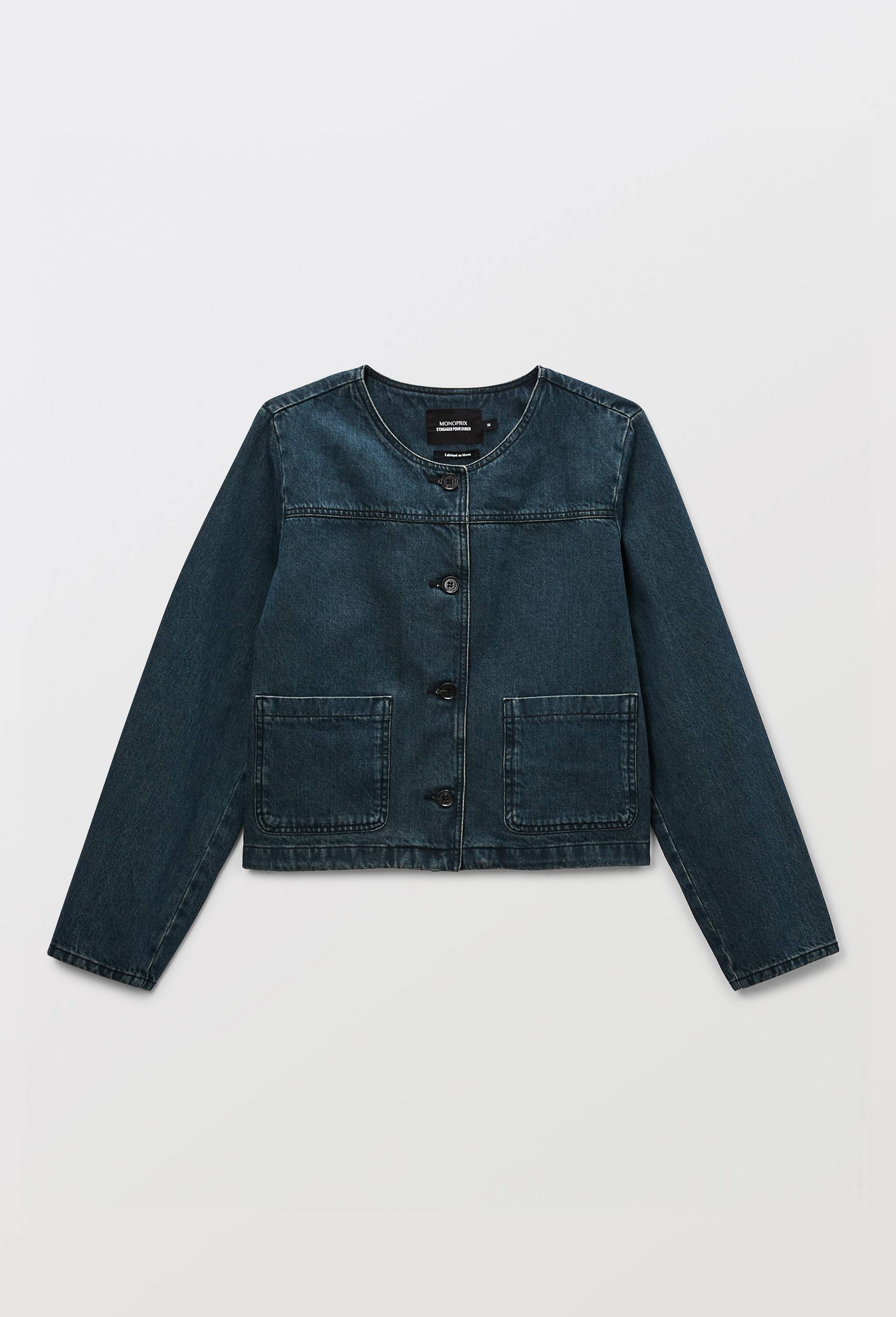 Veste courte en jean, Bleu fonc&eacute;, large image number 3