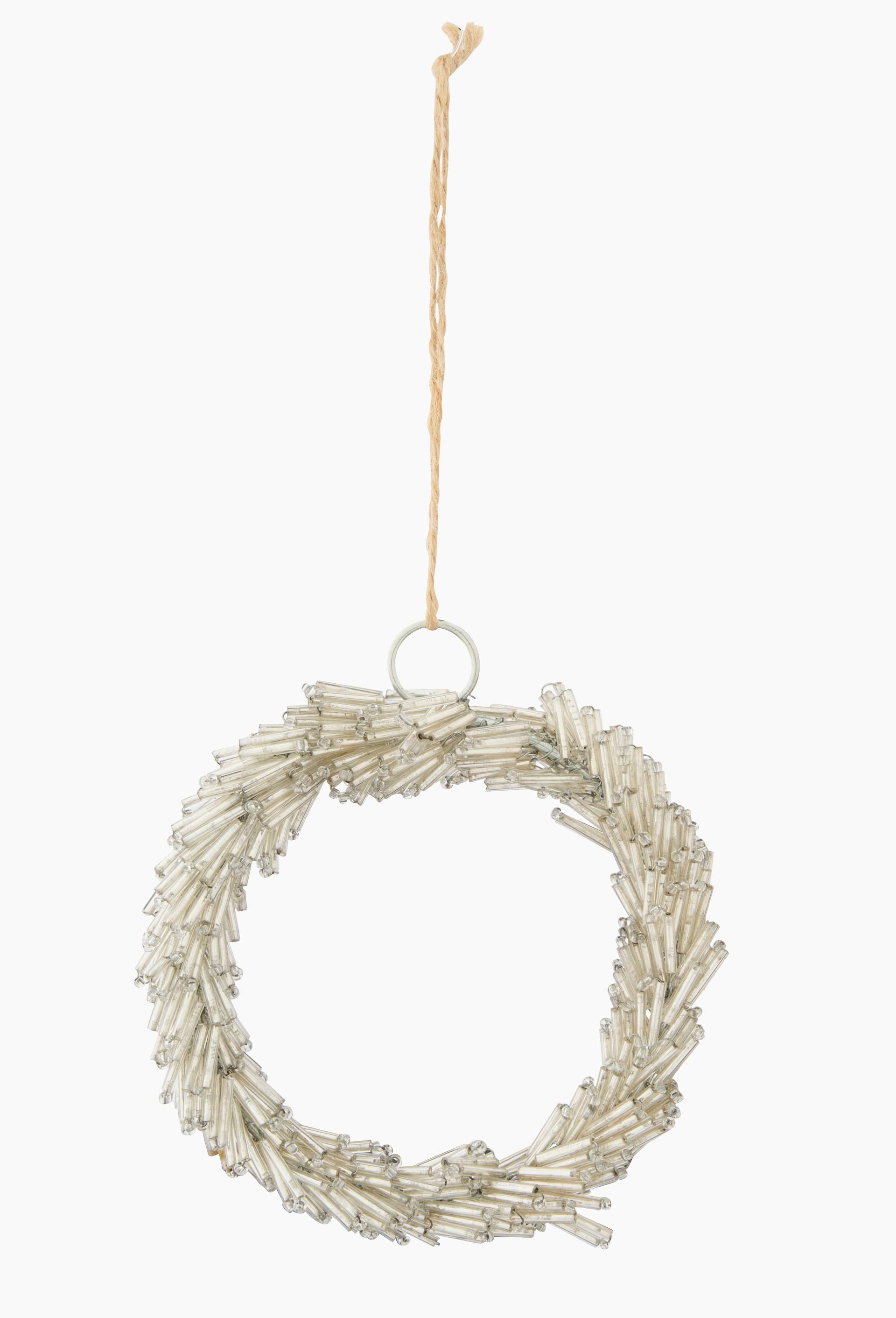 Ornement couronne ronde en perle longue GM, 9xH9, plastique, Multicolore, large image number 1