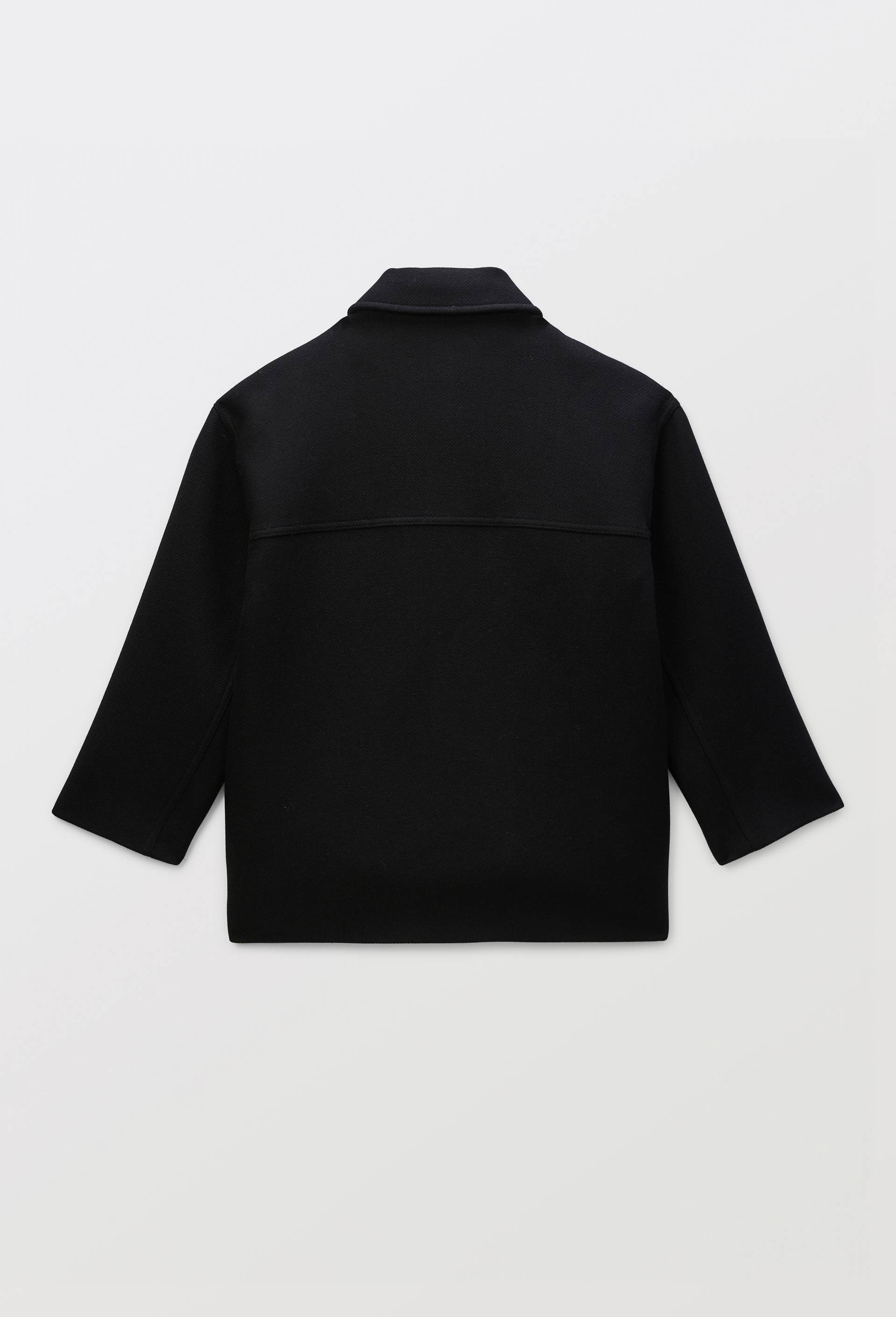 Manteau court double boutonnage contenant de la laine, Noir, large image number 4