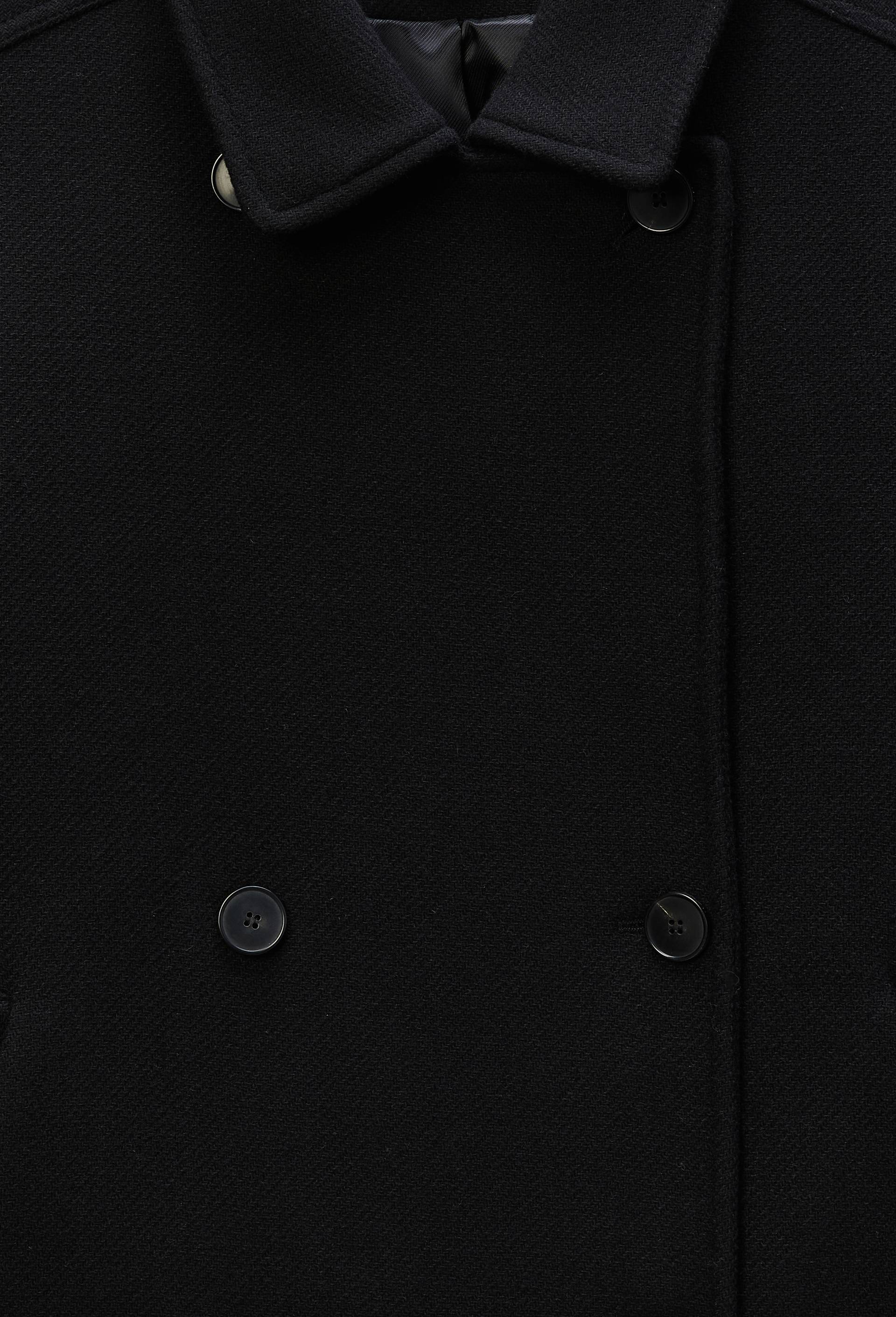 Manteau court double boutonnage contenant de la laine, Noir, large image number 5