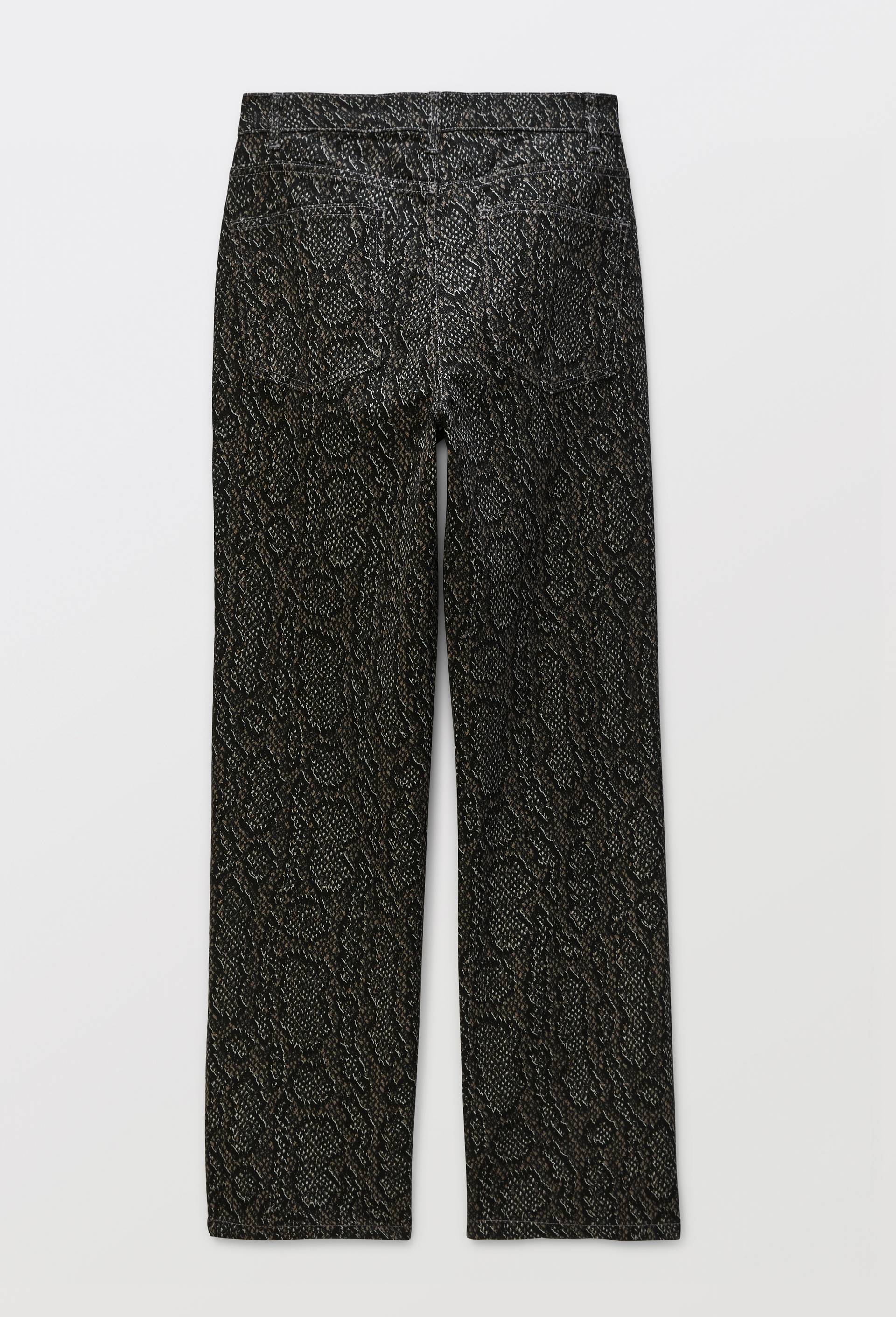 Pantalon droit &agrave; motifs en coton bio GOTS, Gris fonc&eacute;, large image number 1