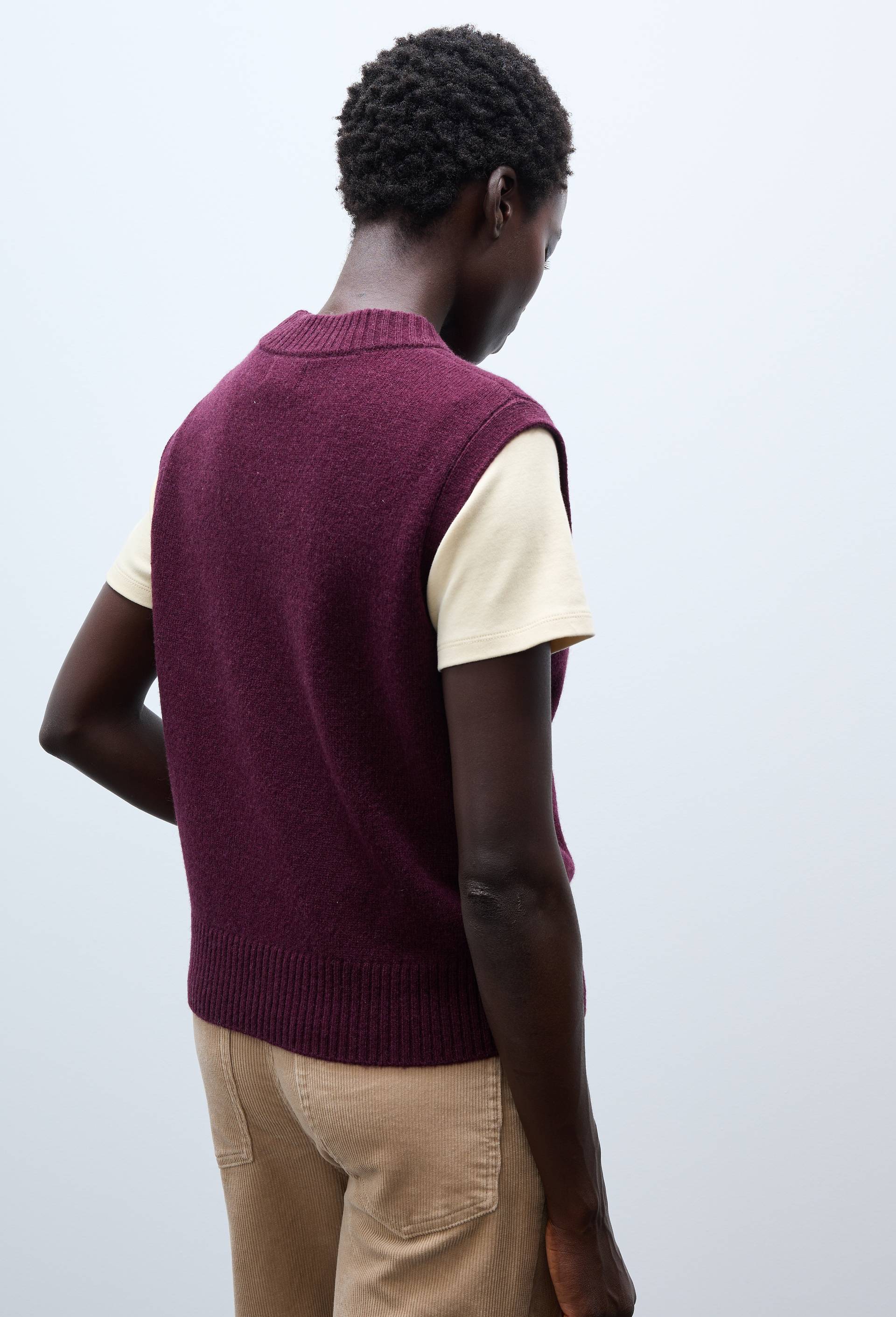 Pull sans manches en laine, Rouge fonc&eacute;, large image number 1.0