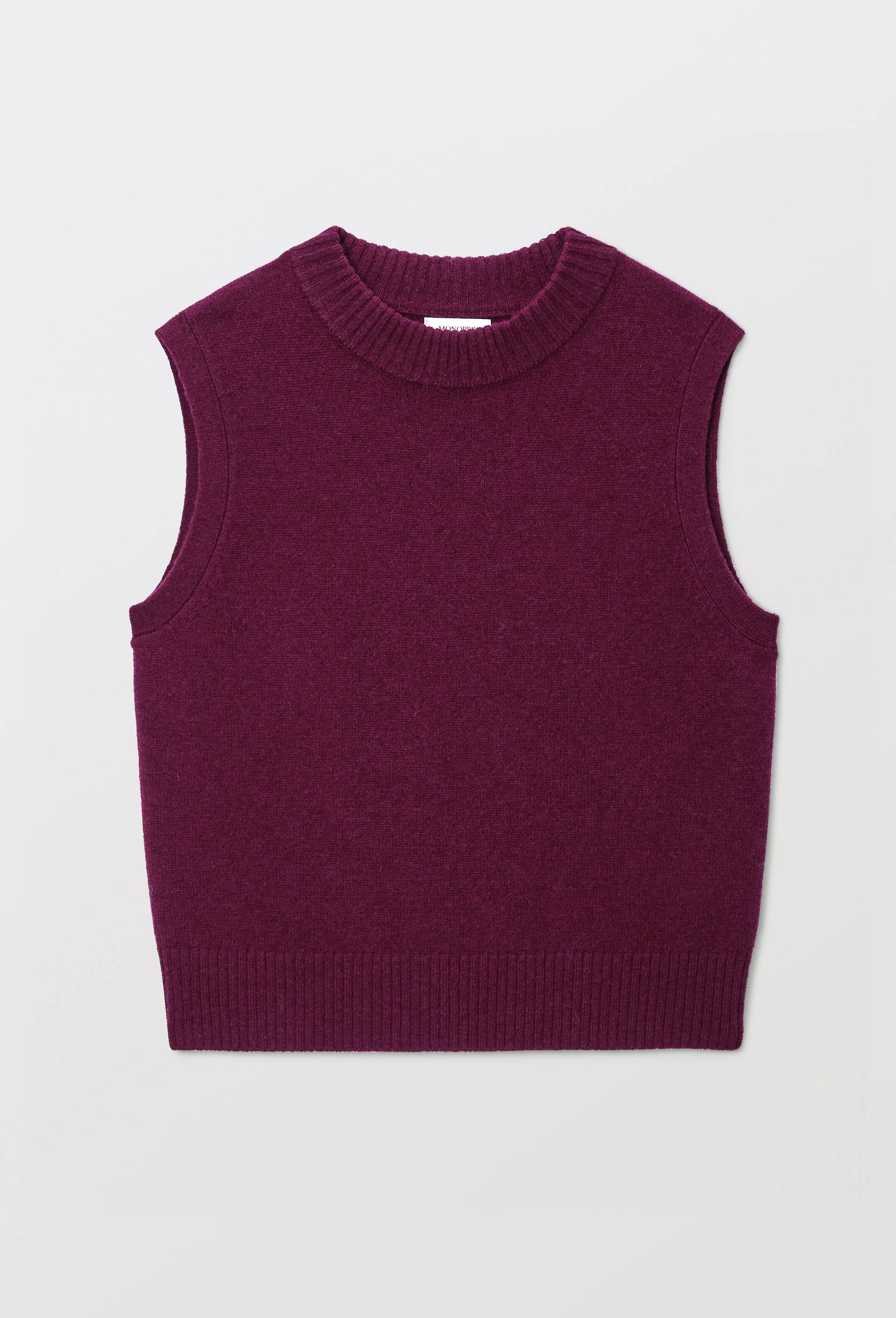 Pull sans manches en laine, Rouge fonc&eacute;, large image number 2