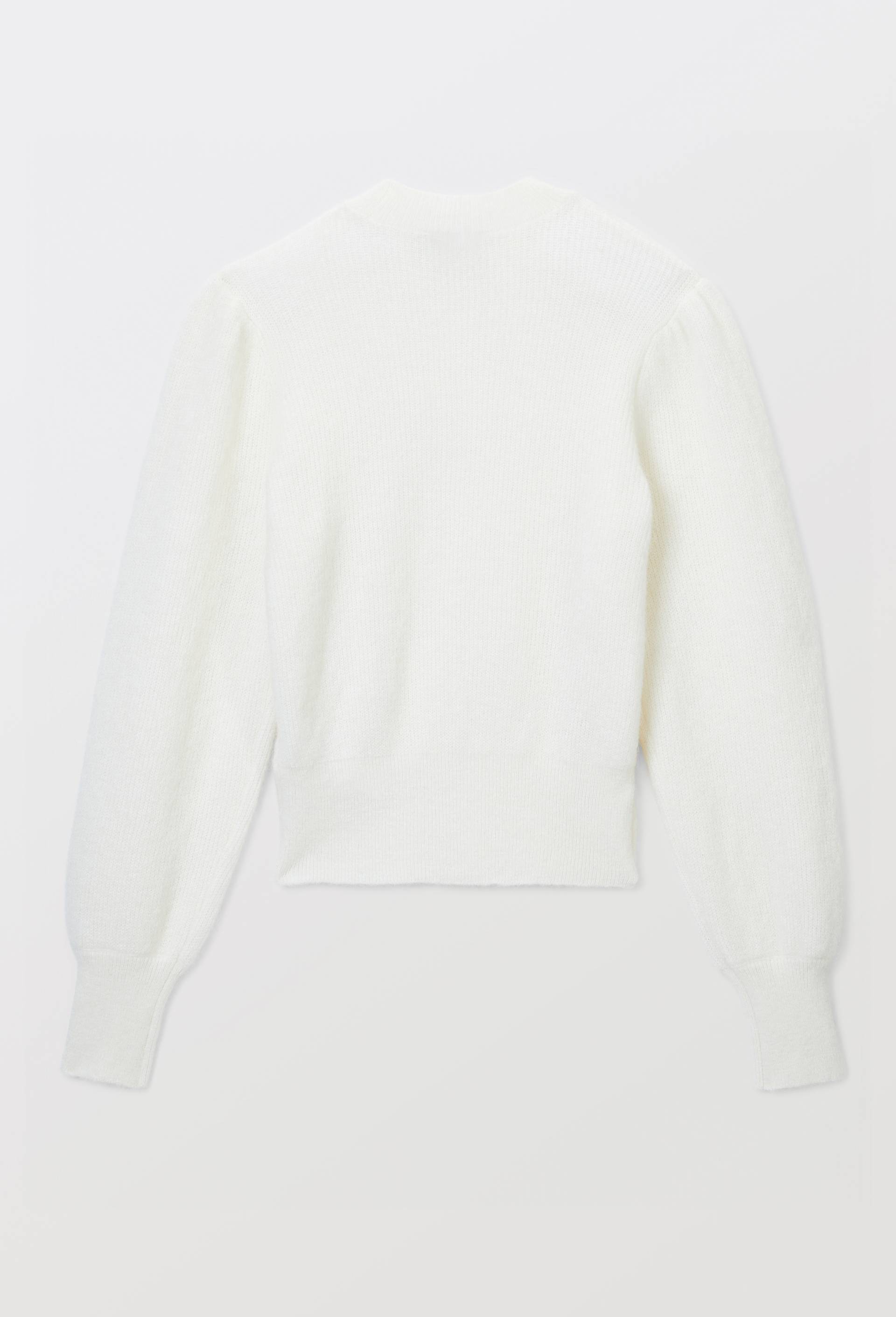 Pull manches longues torsad&eacute; contenant du mohair, Ecru, large image number 3
