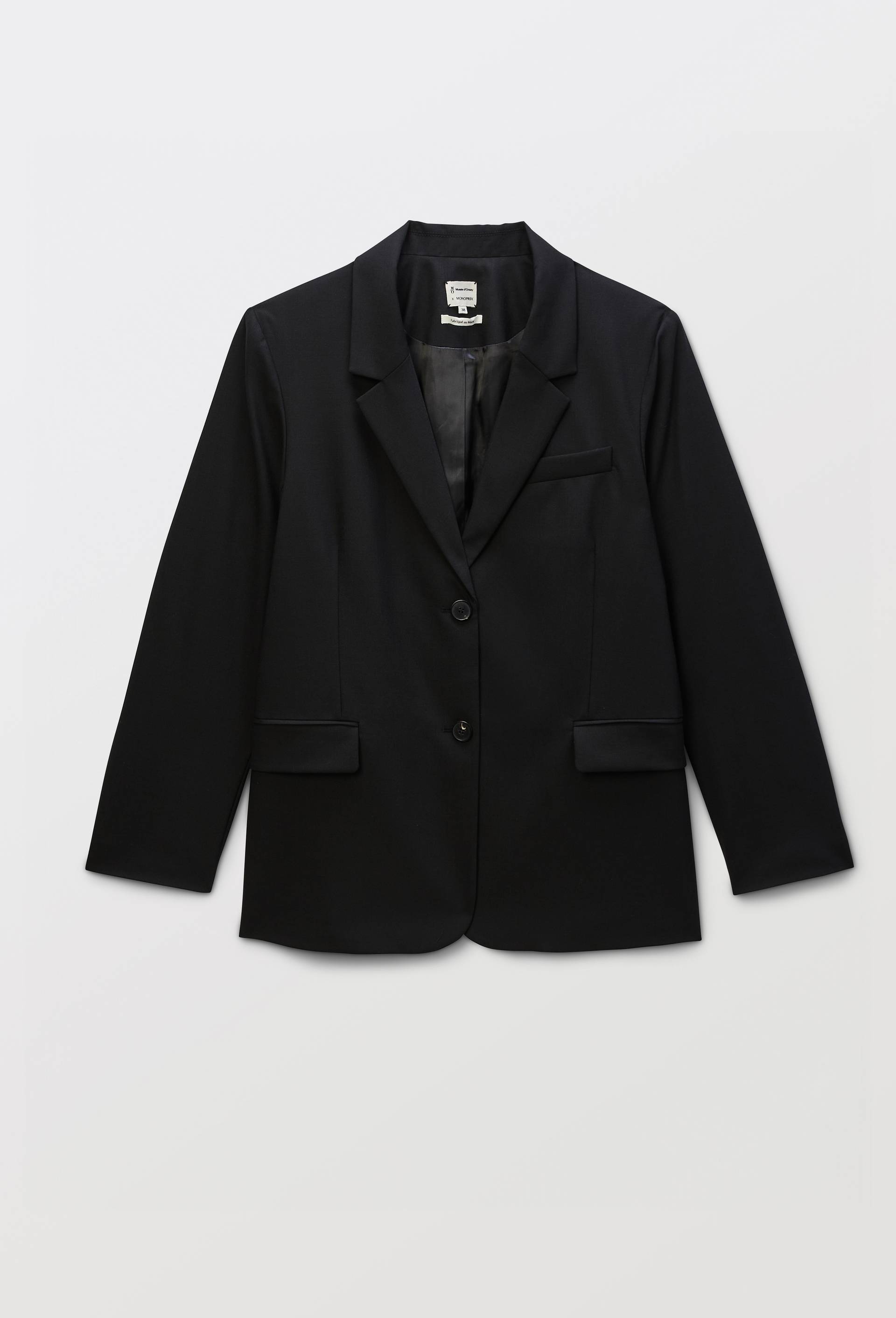 Veste de costume contenant de la laine - MUS&Eacute;E D'ORSAY x MONOPRIX, Noir, large image number 5.0
