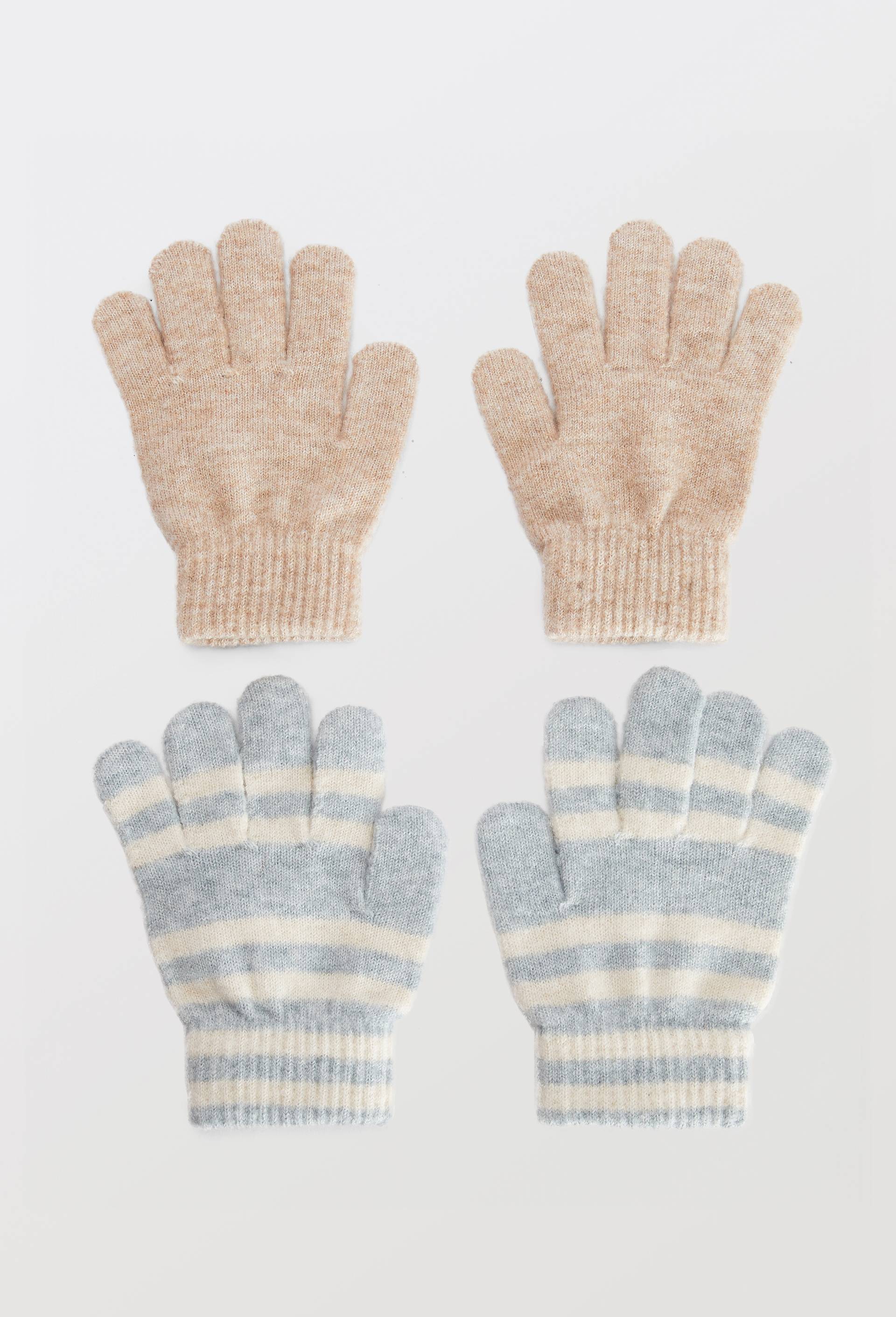 Set de gants en maille, Beige clair, large image number 0