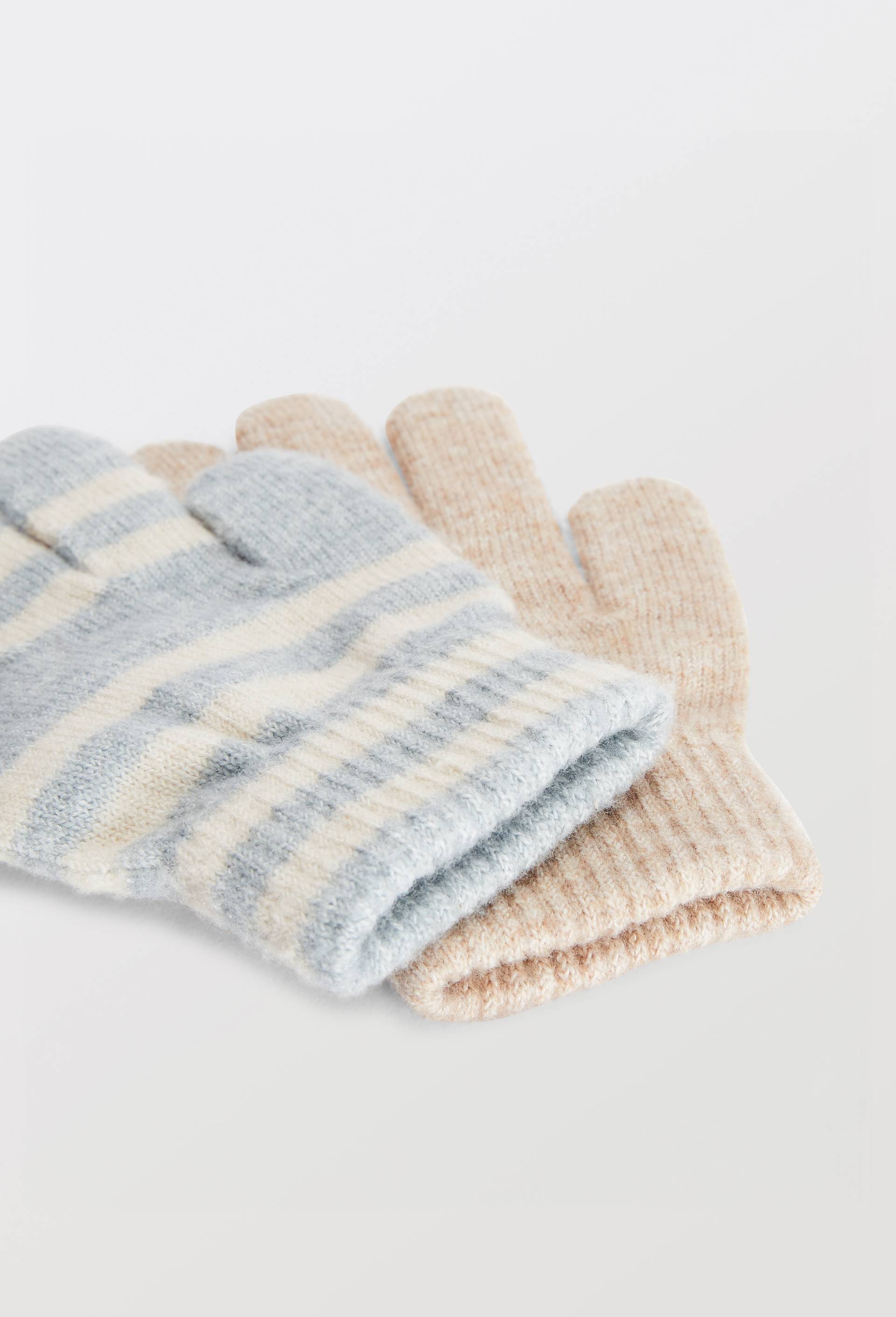 Set de gants en maille, Beige clair, large image number 1