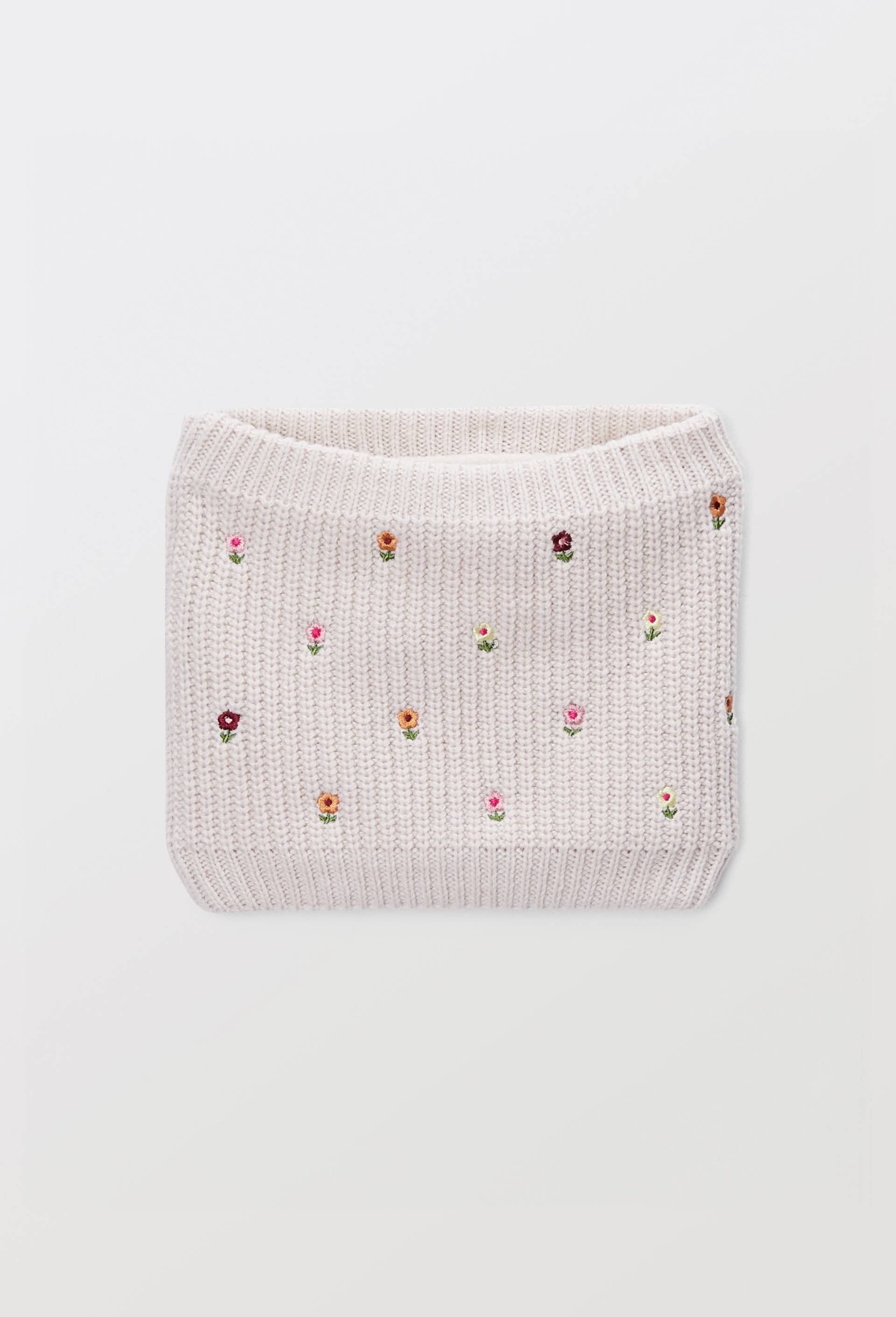 Cache cou brod&eacute; fleur, Ecru, swatch image
