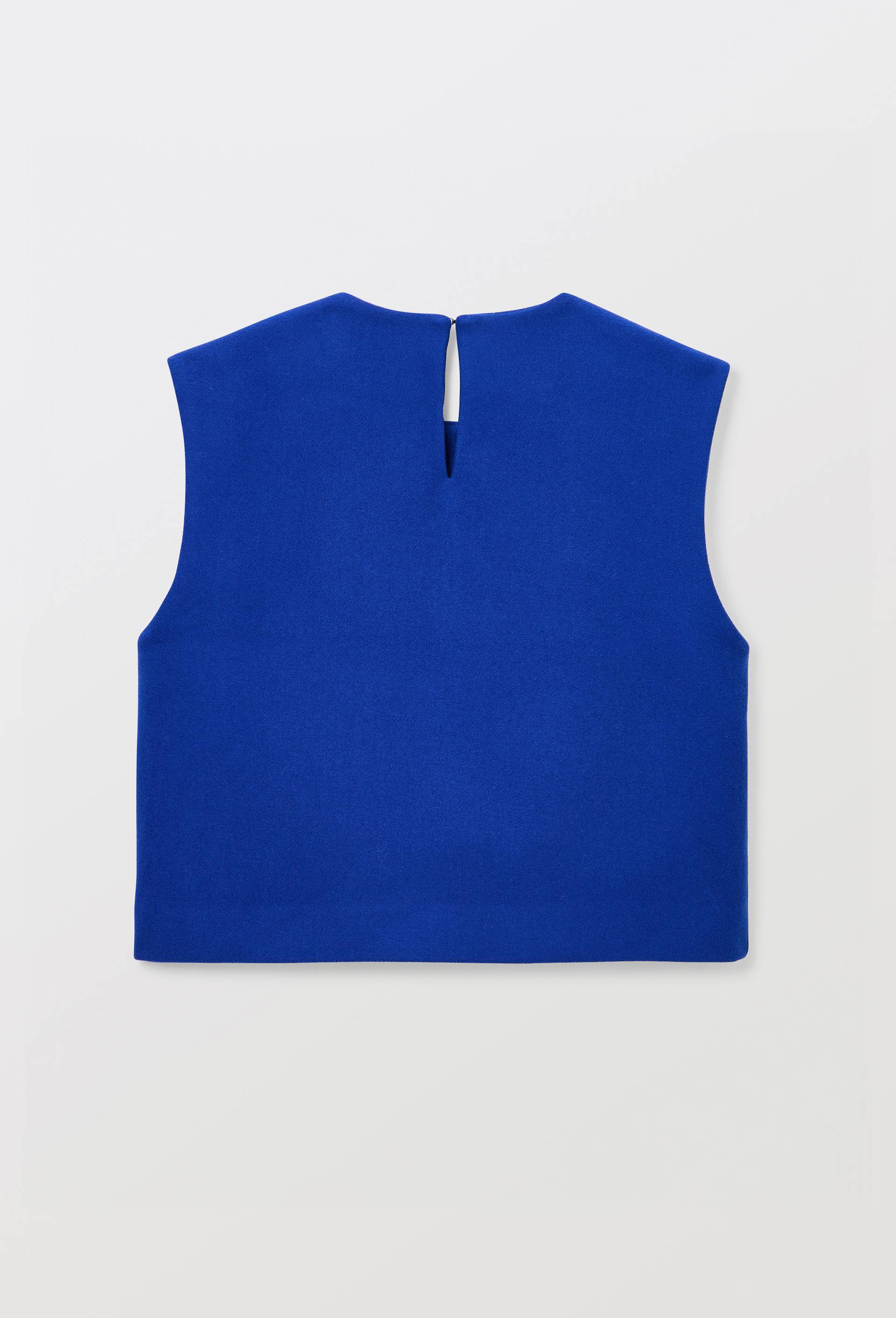 Top sans manches uni contenant de la laine, Bleu, large image number 3