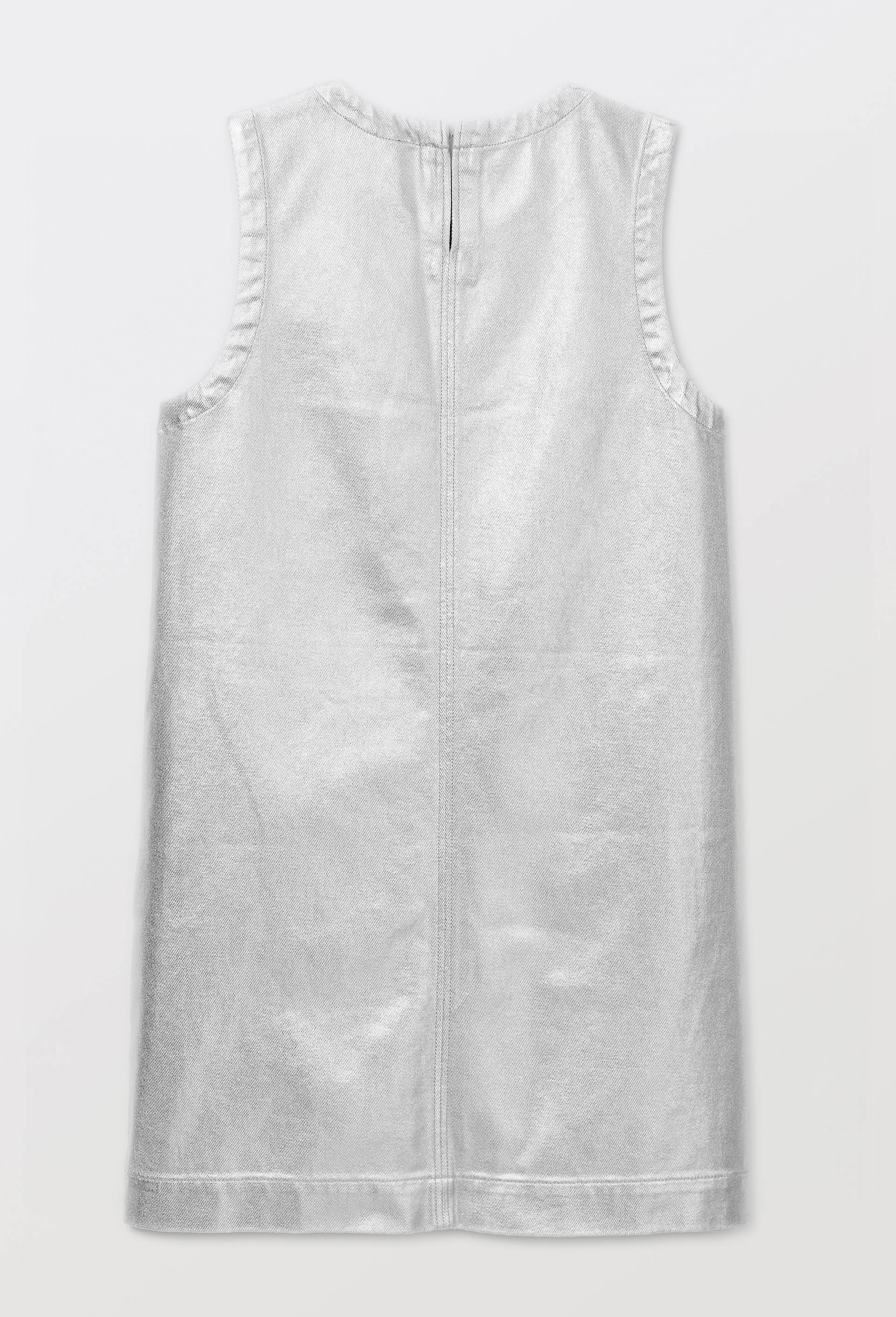 Robe courte unie en vinyle, Argent, large image number 3