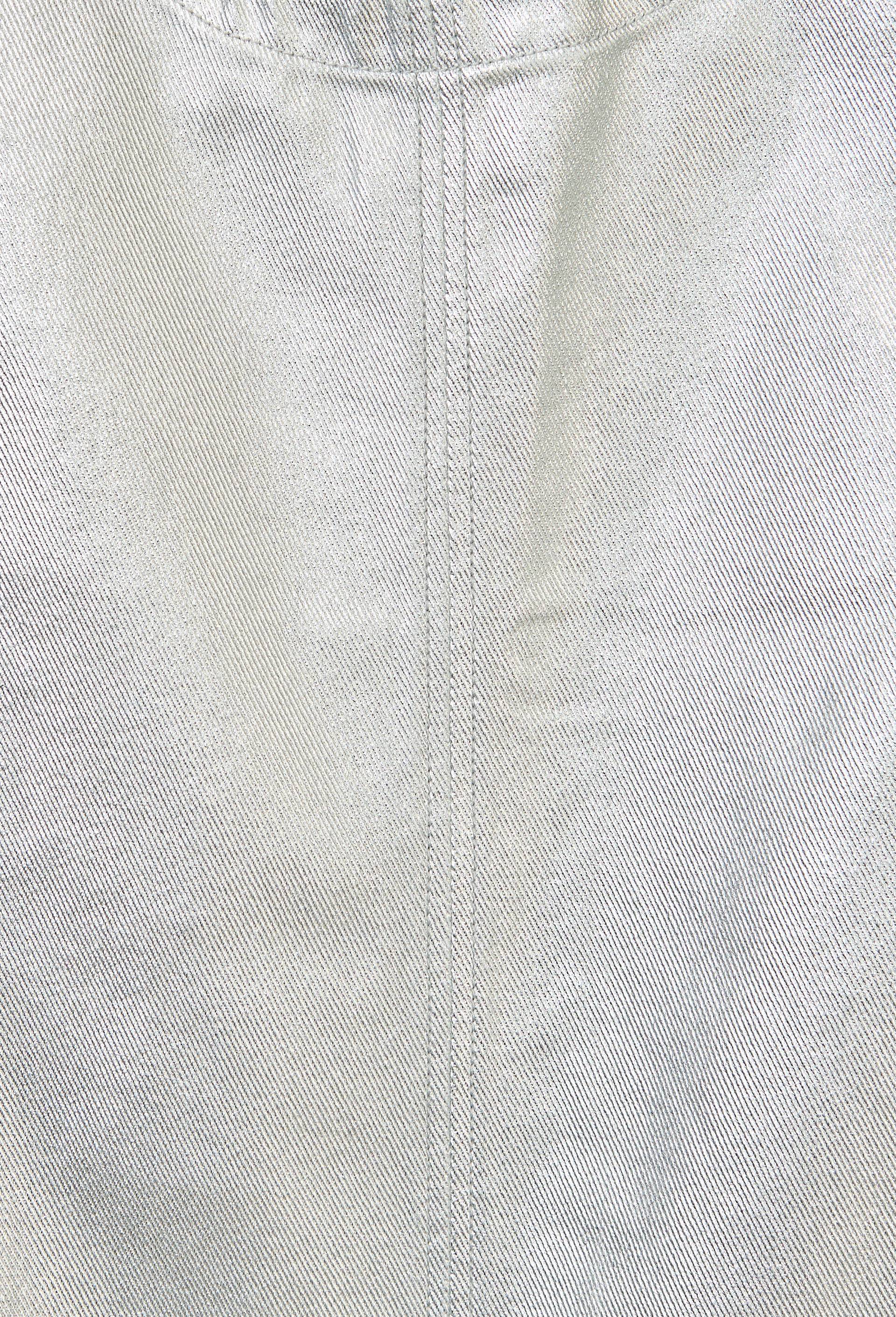Robe courte unie en vinyle, Argent, large image number 4.0
