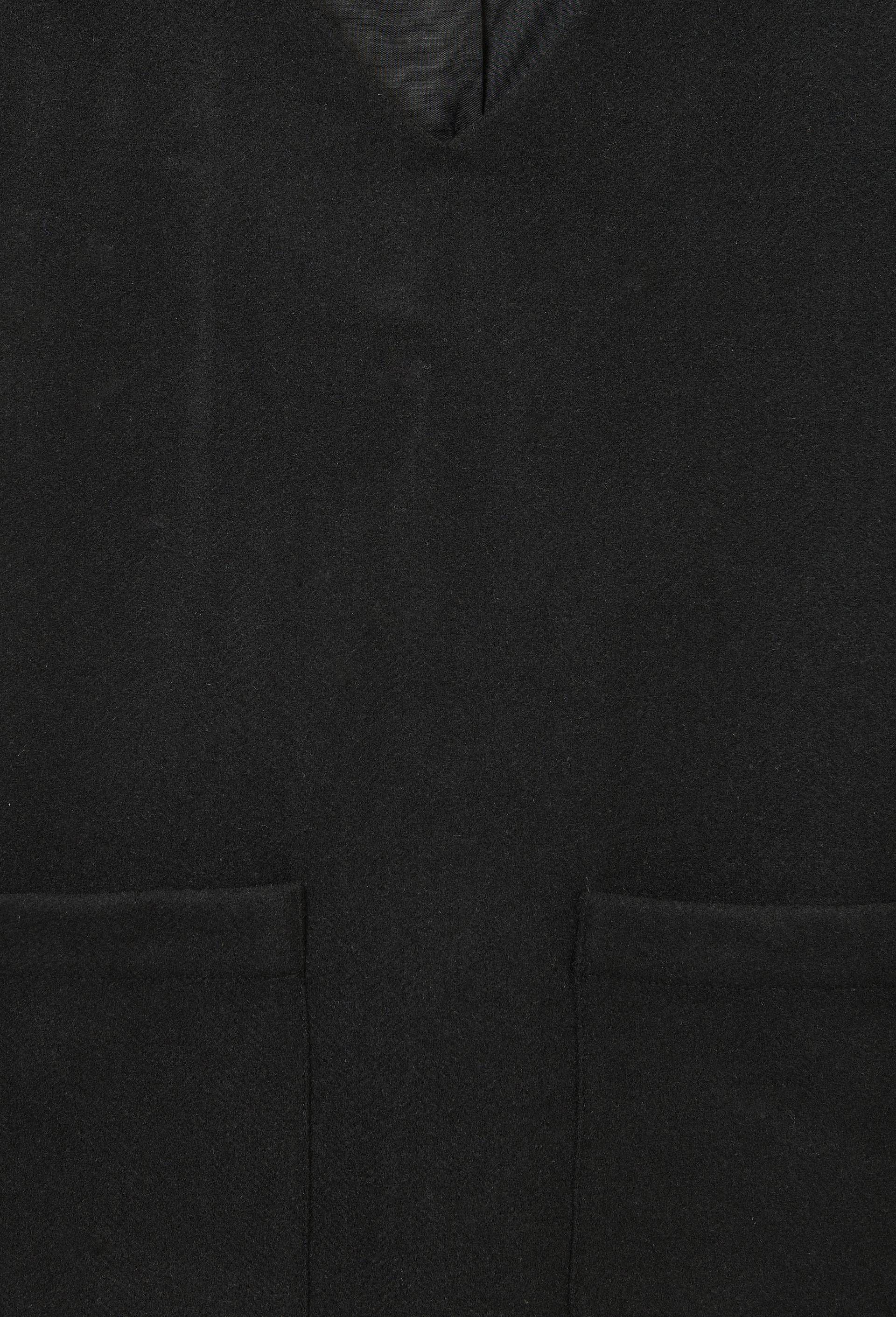 Robes manches courtes unie contenant de la laine, Noir, large image number 4