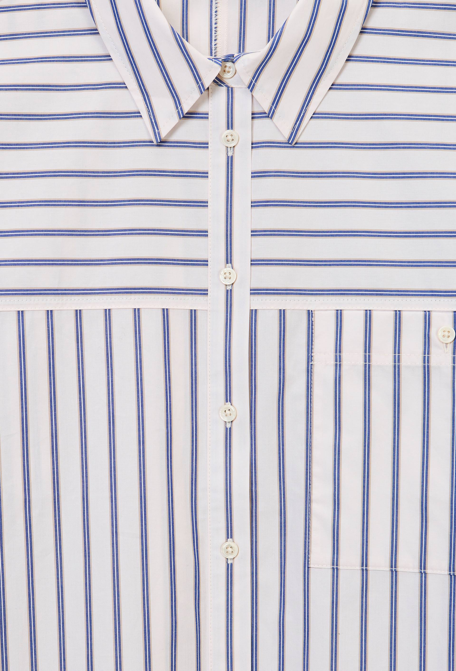 Chemise manches longues ray&eacute;e en coton BIO GOTS, Blanc, large image number 4.0