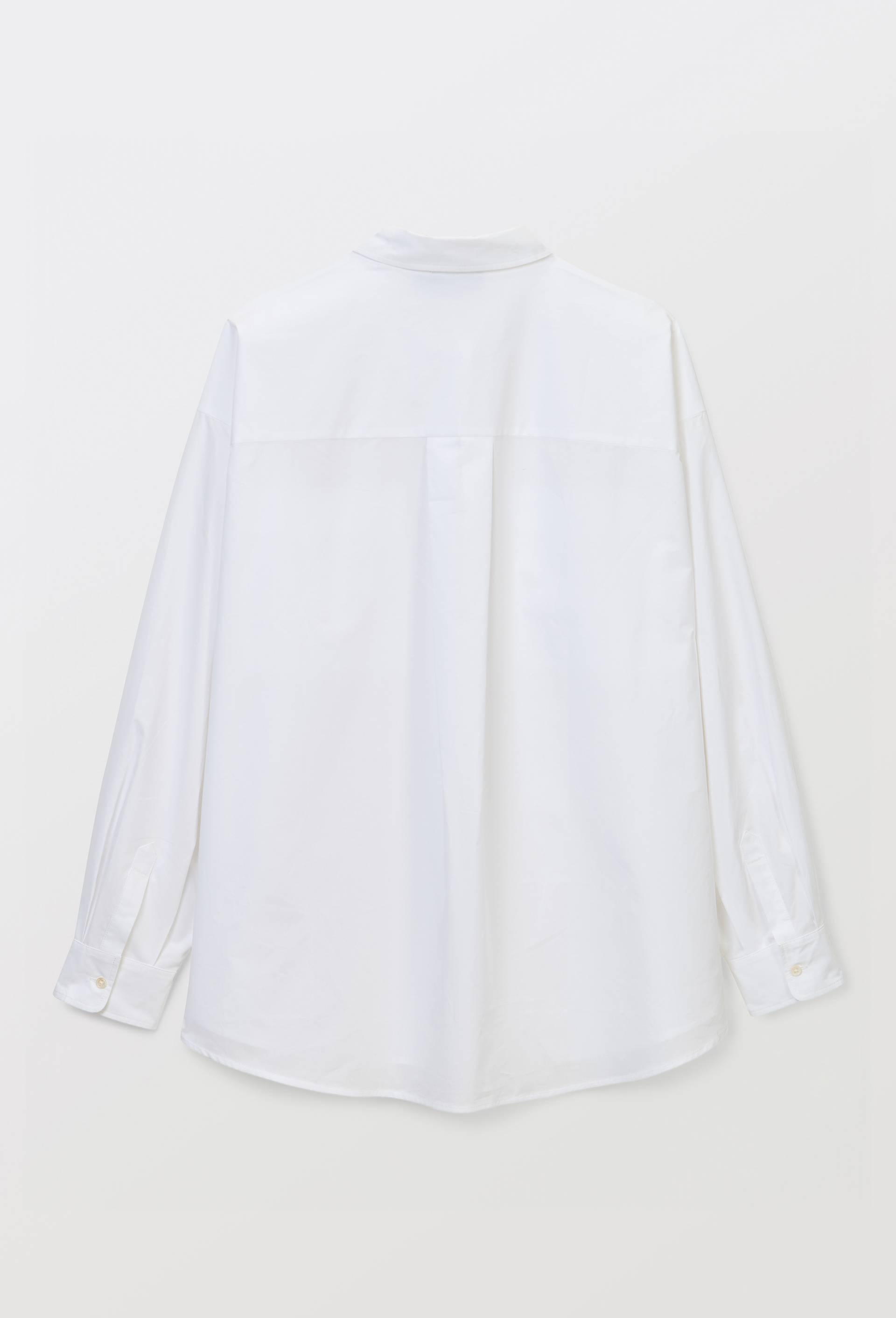 Chemise unie avec manches longues en coton BIO GOTS, Blanc, large image number 4.0