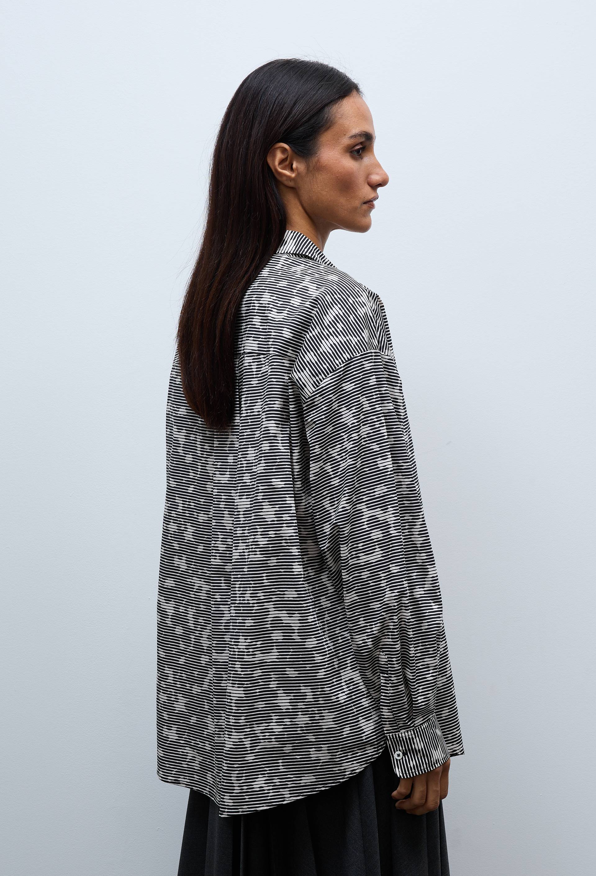 Chemise imprim&eacute; avec manches longues en BIO GOTS, Beige clair, large image number 2