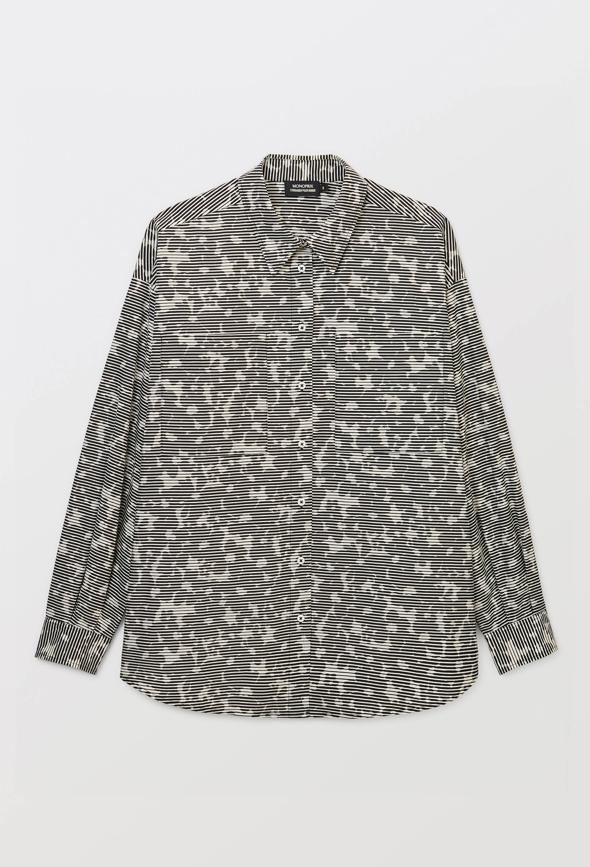 Chemise imprim&eacute; avec manches longues en BIO GOTS, Beige clair, large image number 3