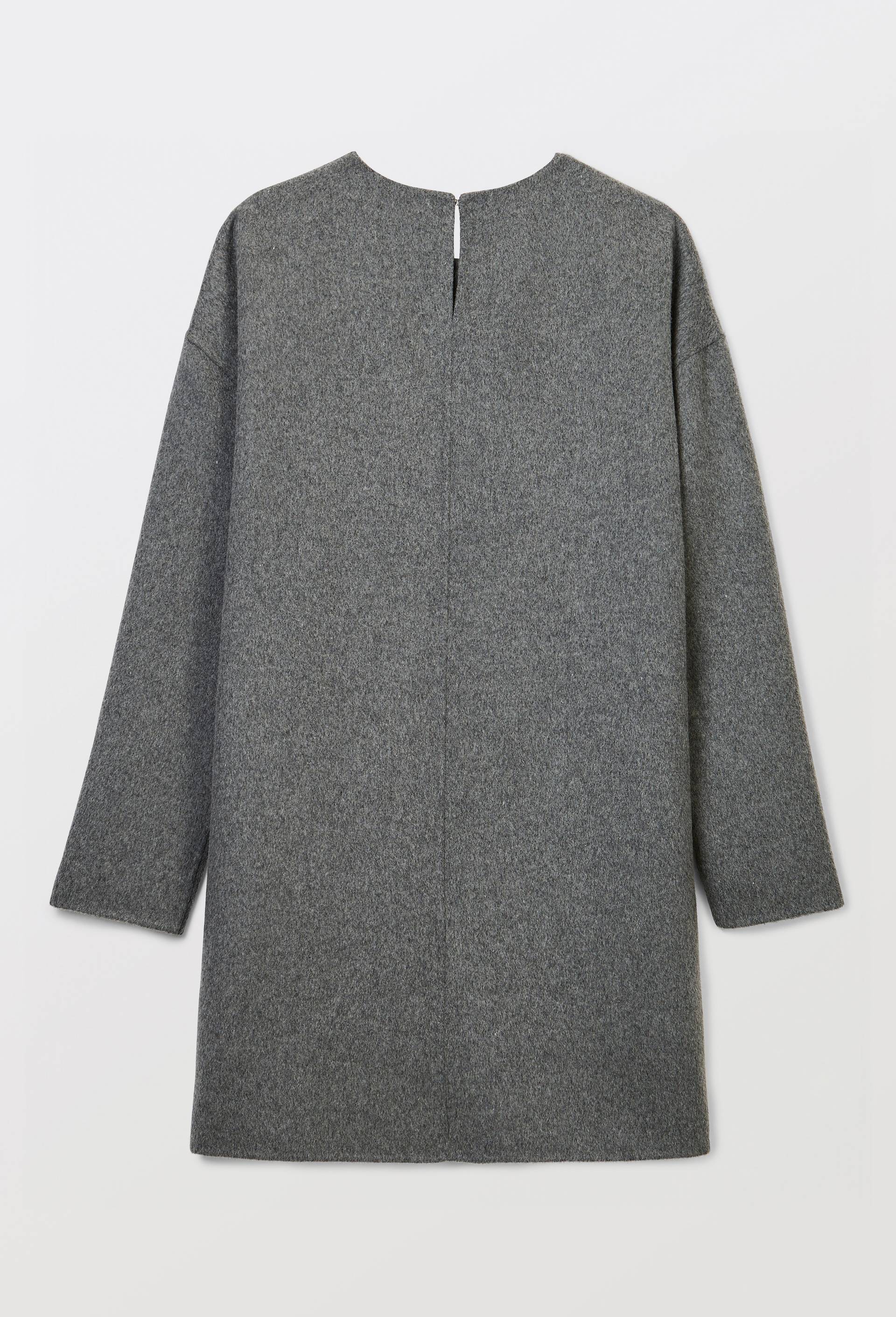 Robe manche longue courte contenant de la laine, Gris, large image number 4.0