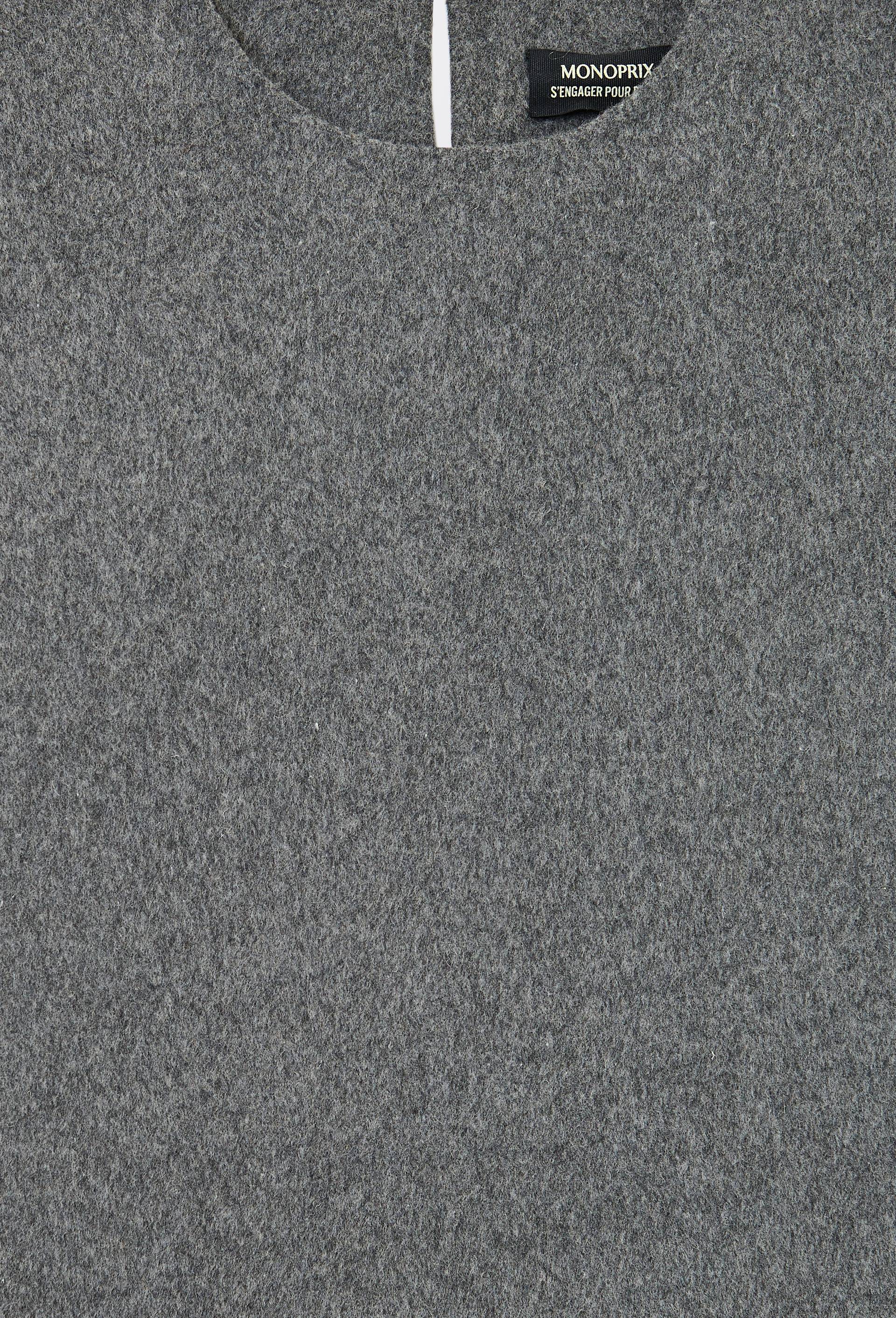 Robe manche longue courte contenant de la laine, Gris, large image number 5.0