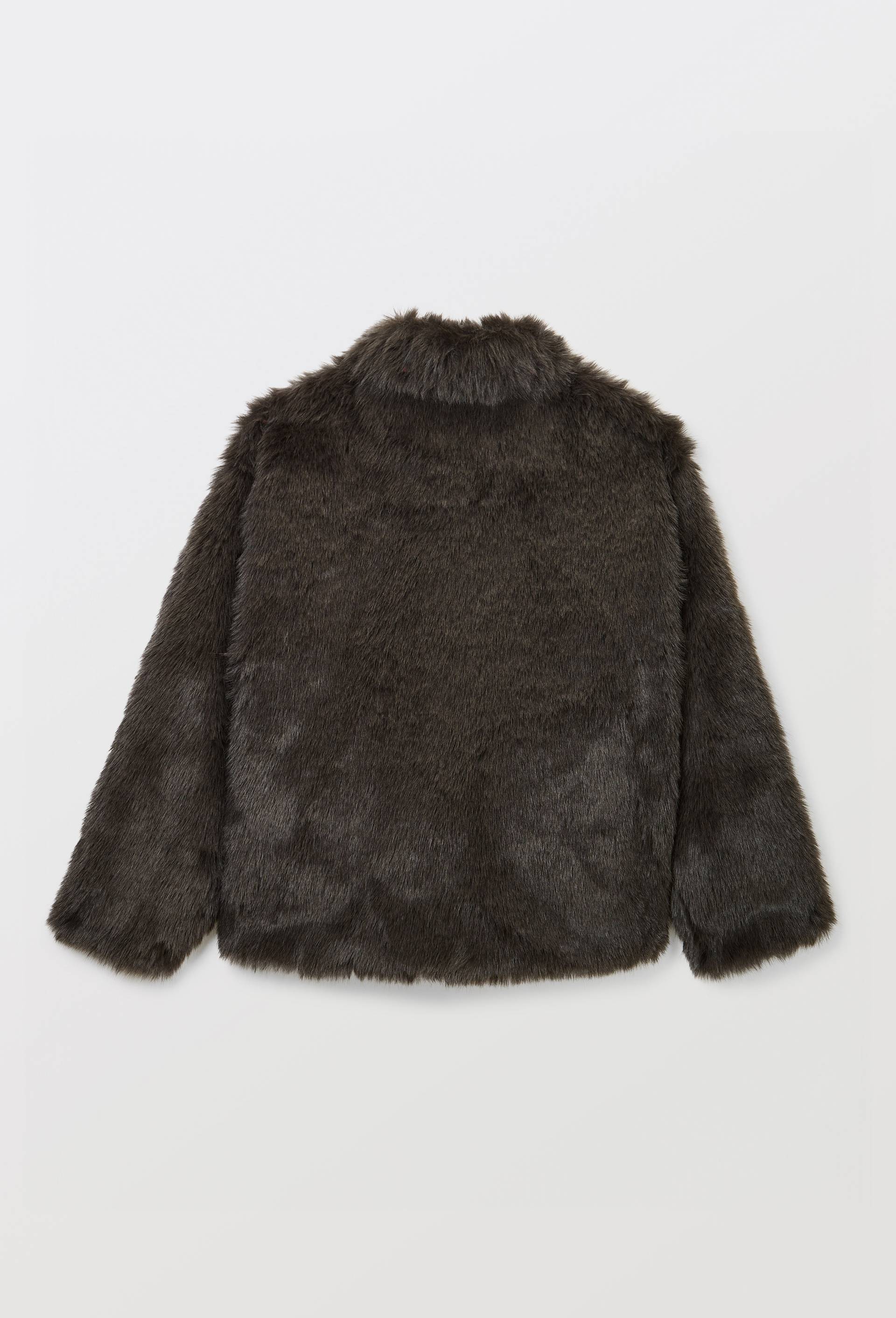 Manteau court en fausse fourrure, Gris fonc&eacute;, large image number 6