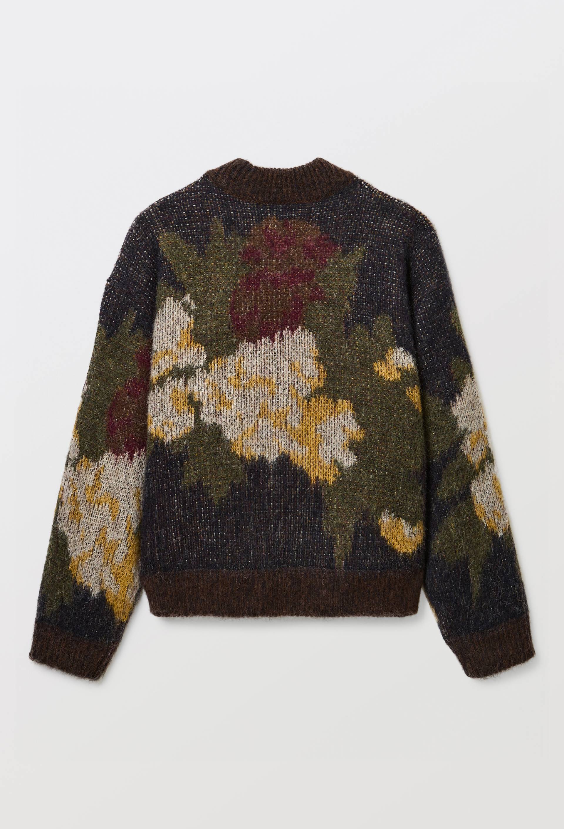 Pull &agrave; motif floral contenant de l'alpaga - MUS&Eacute;E D'ORSAY x MONOPRIX, Bleu fonc&eacute;, large image number 6.0