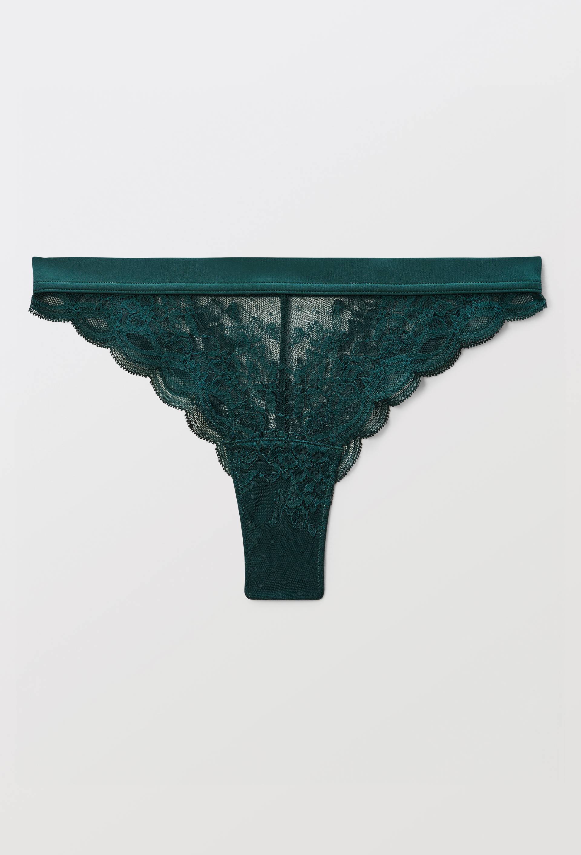 Tanga ANGELE en dentelle, Vert fonc&eacute;, large image number 2.0