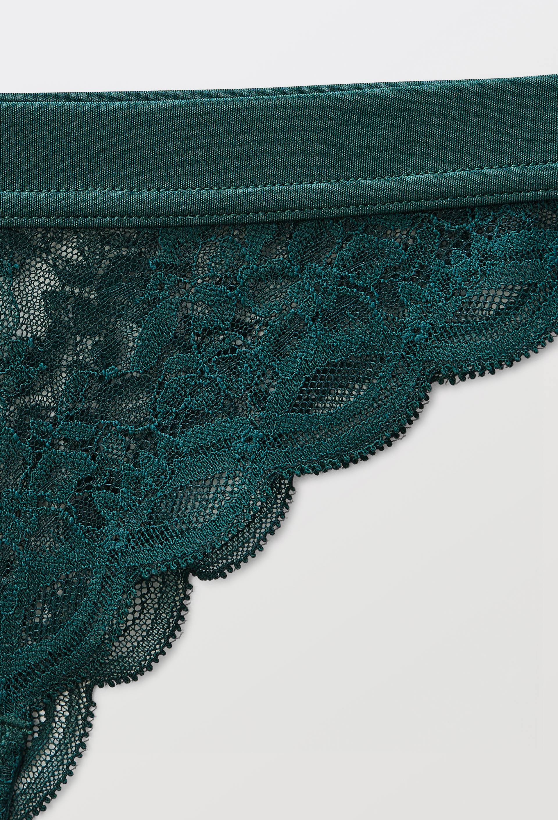 Tanga ANGELE en dentelle, Vert fonc&eacute;, large image number 4