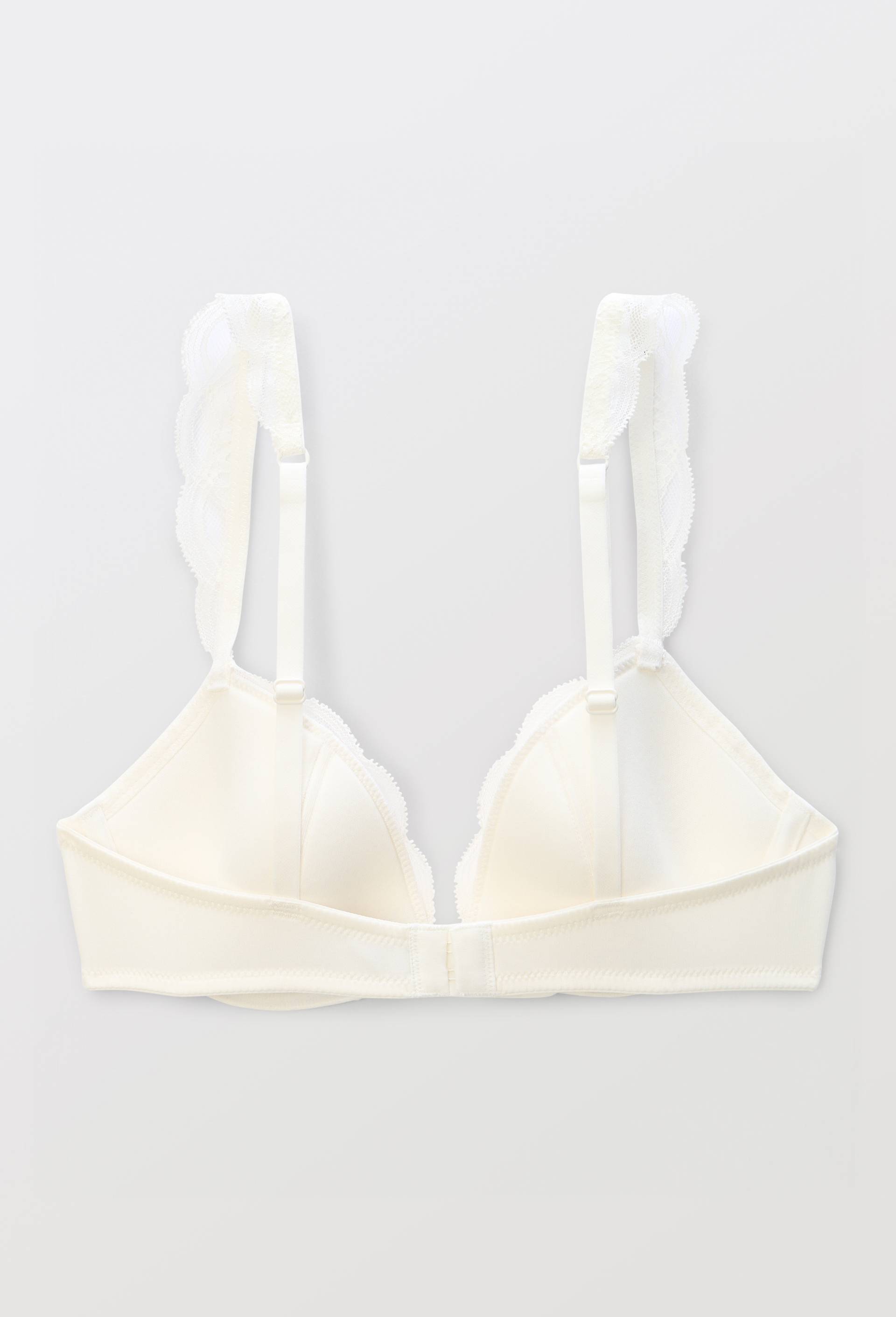 Soutien-gorge corbeille padd&eacute; ANGELE en dentelle, Ecru, large image number 3