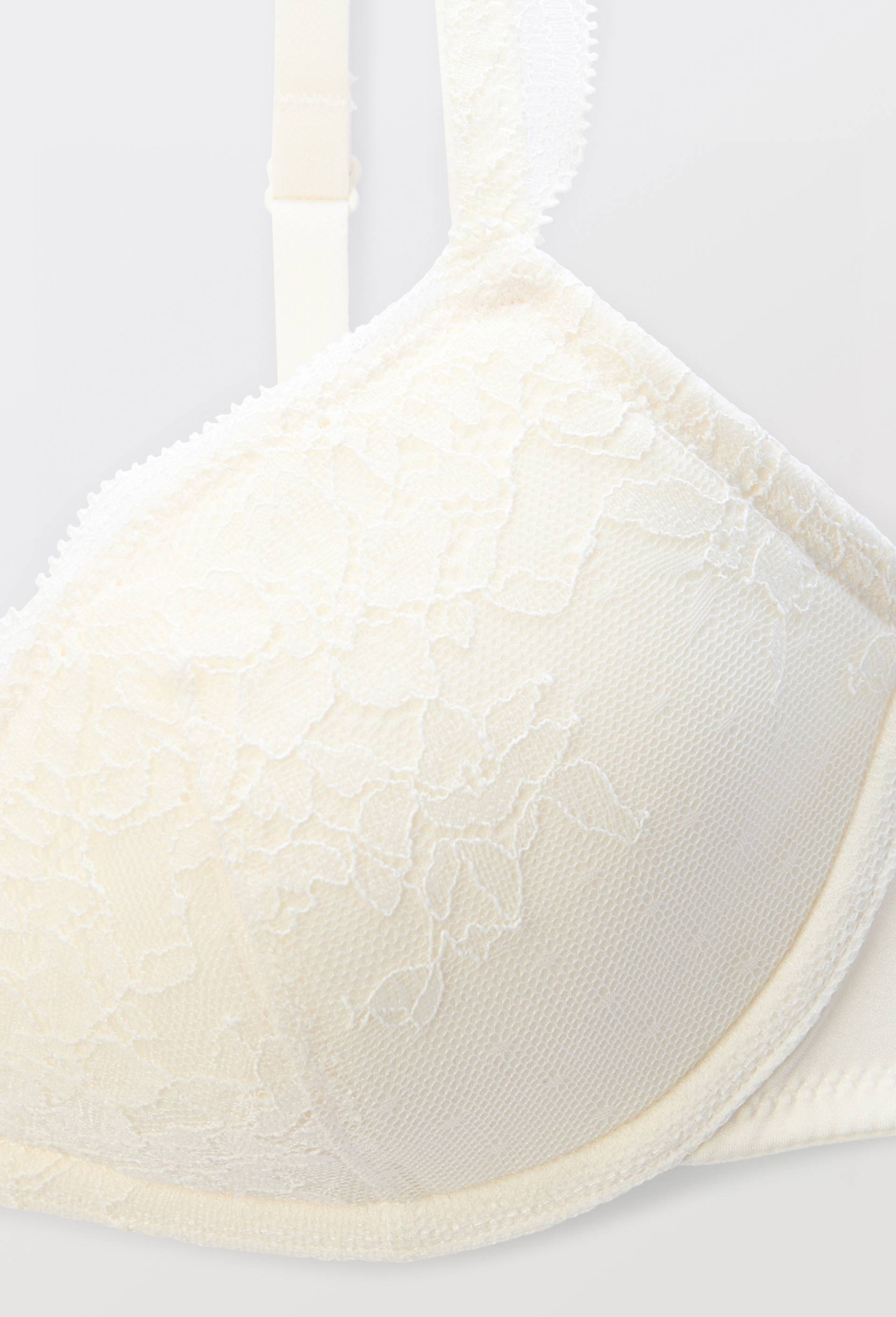 Soutien-gorge corbeille padd&eacute; ANGELE en dentelle, Ecru, large image number 4.0