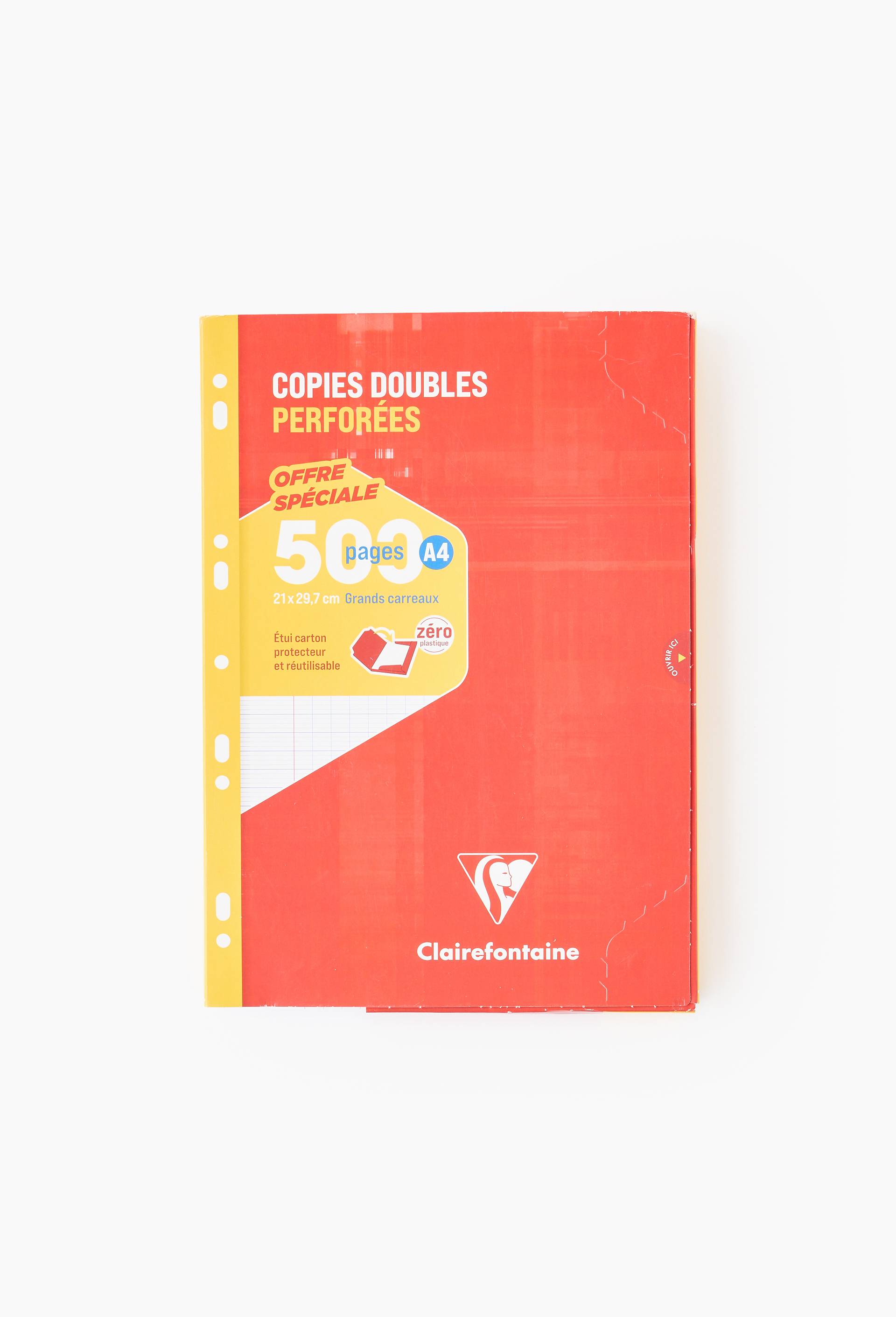 Copies doubles sous &eacute;tui A4 - 500 pages perfor&eacute;es grands carreaux 90g, Multicolore, large image number 0