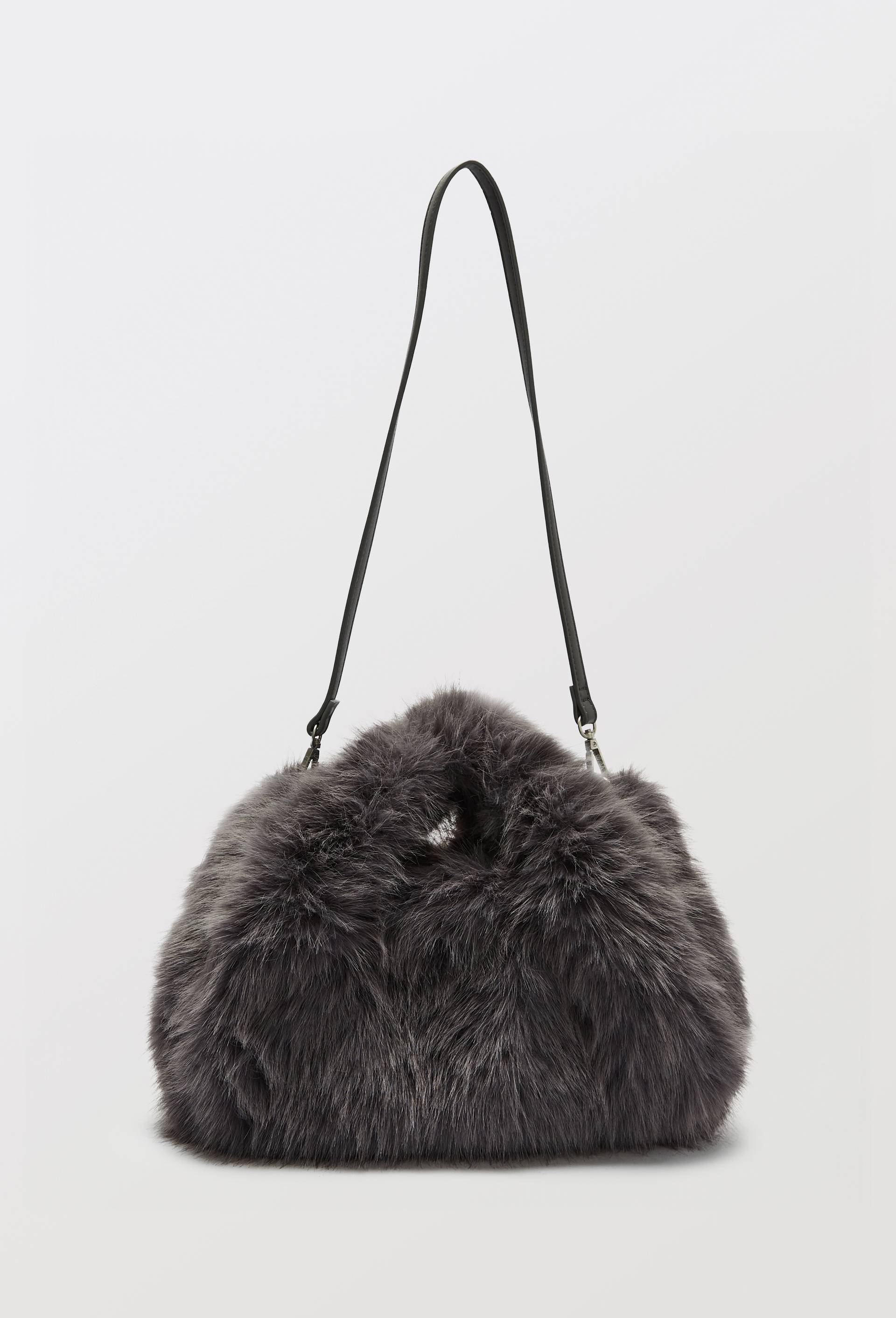 Sac imitation fourrure, Gris fonc&eacute;, large image number 0.0