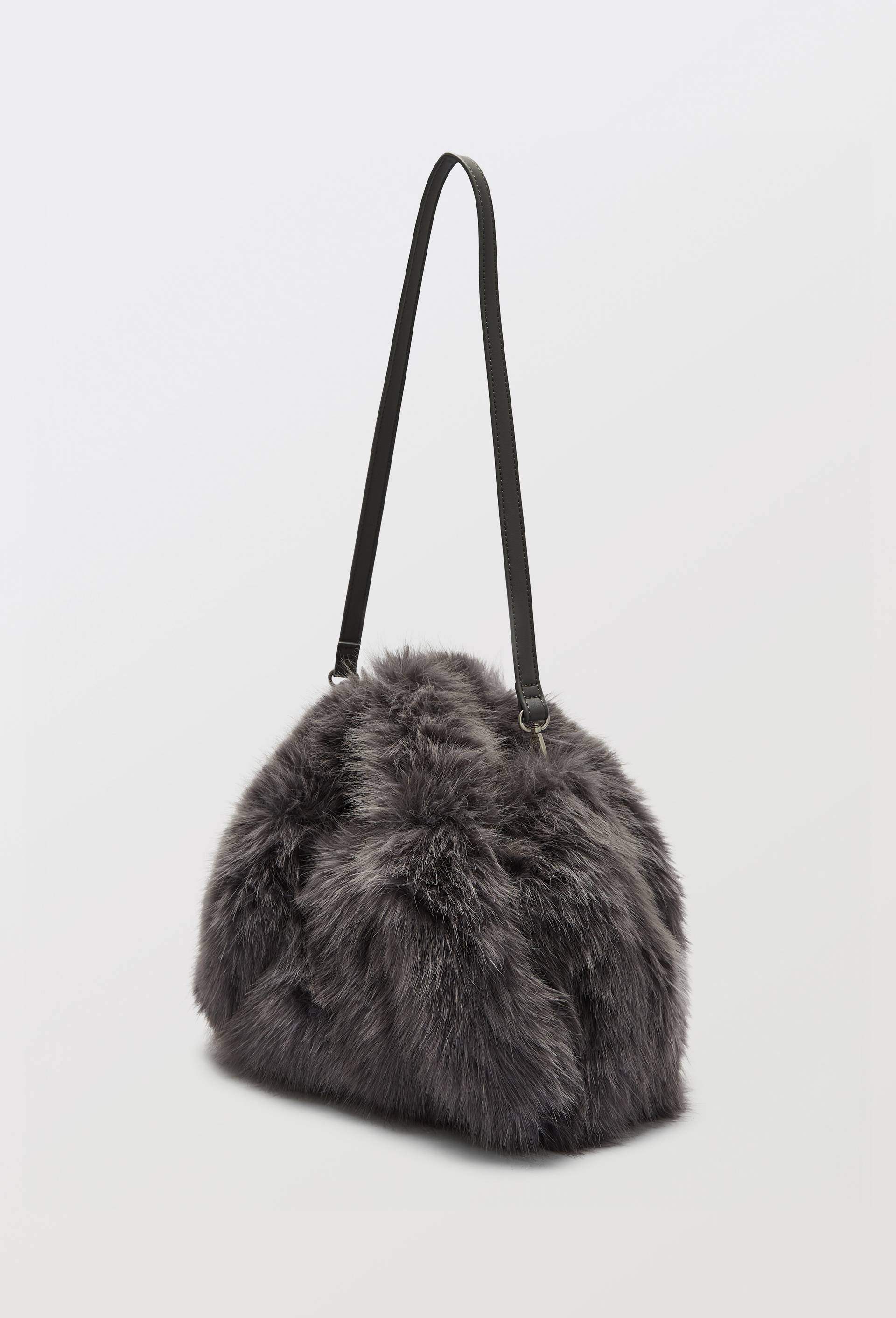 Sac imitation fourrure, Gris fonc&eacute;, large image number 1.0