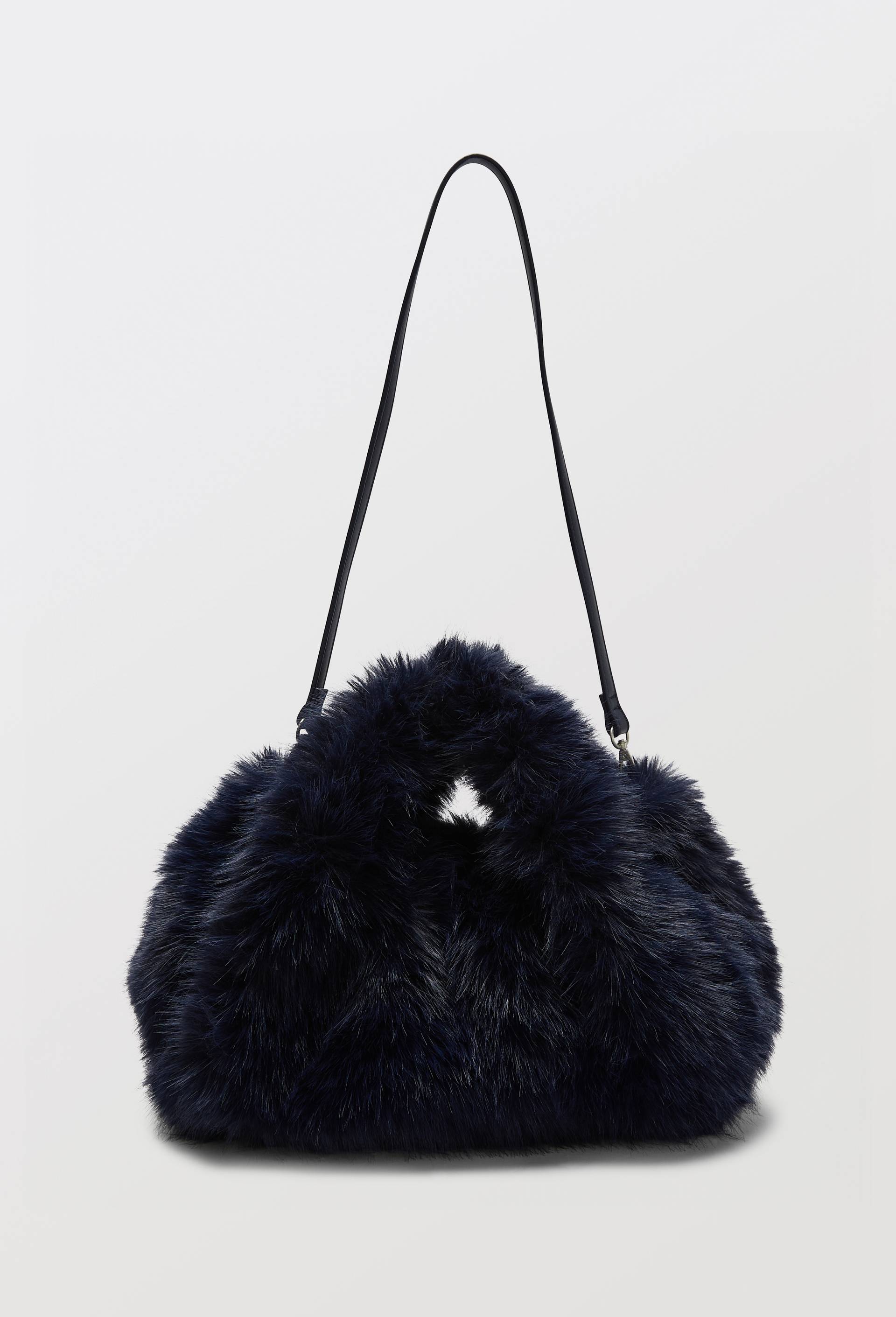 Sac imitation fourrure, Bleu fonc&eacute;, large image number 0