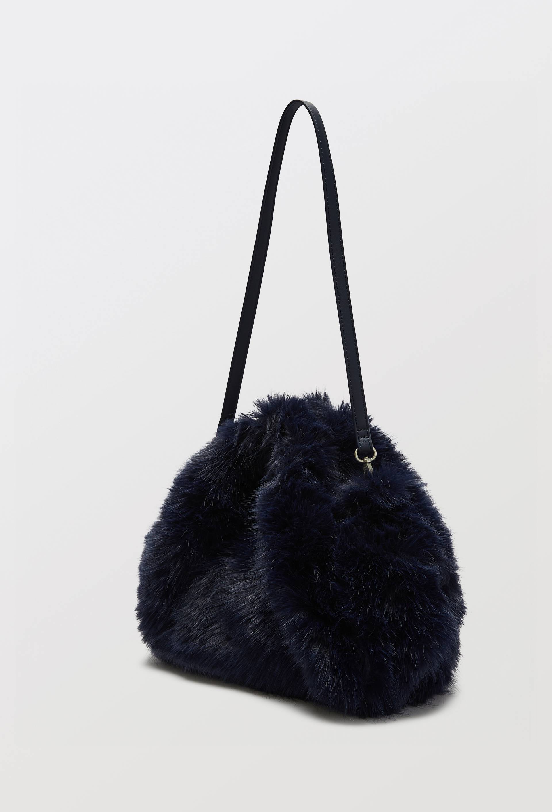 Sac imitation fourrure, Bleu fonc&eacute;, large image number 1.0