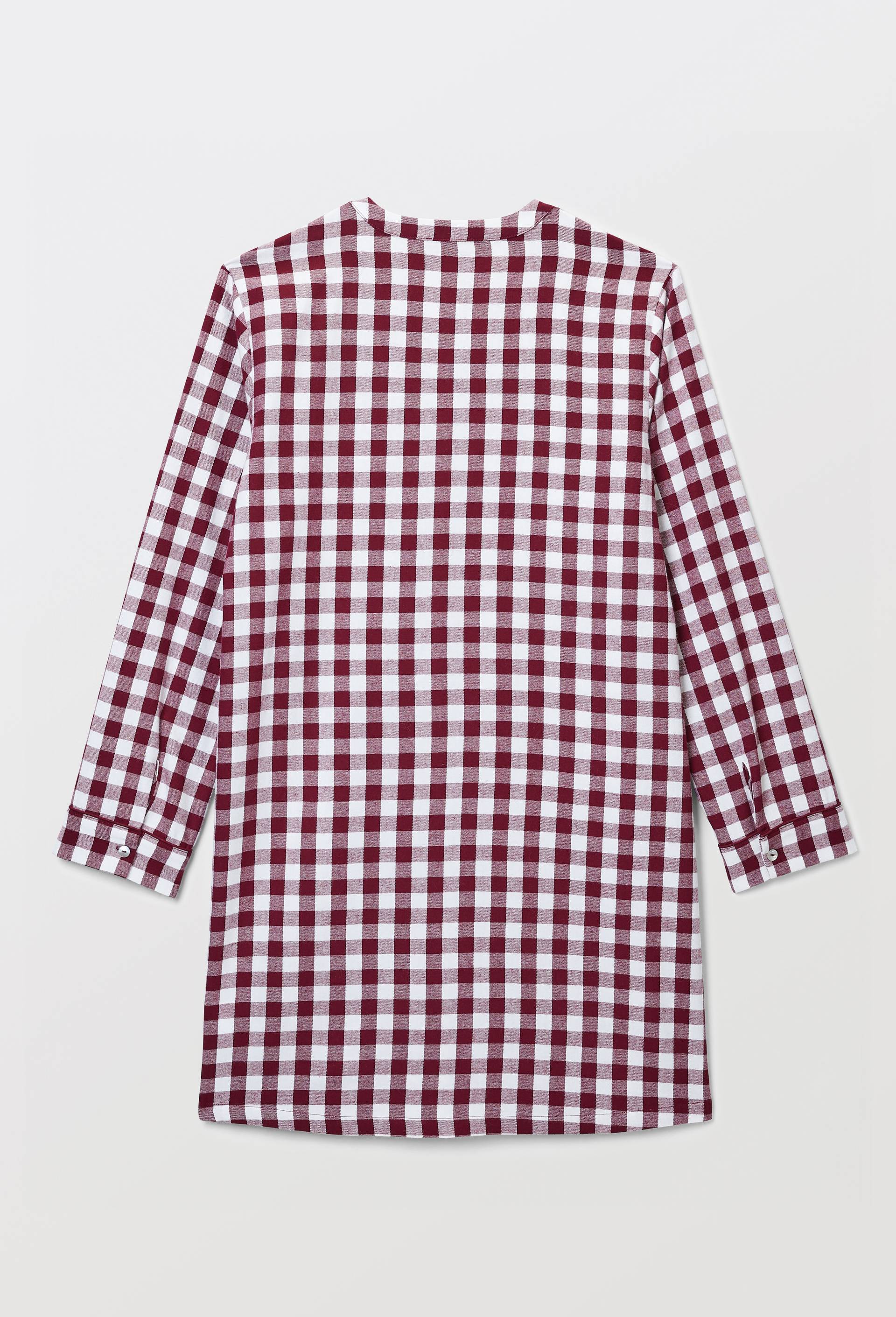Chemise de nuit en flanelle &agrave; carreaux vichy en coton BIO, Rouge fonc&eacute;, large image number 3