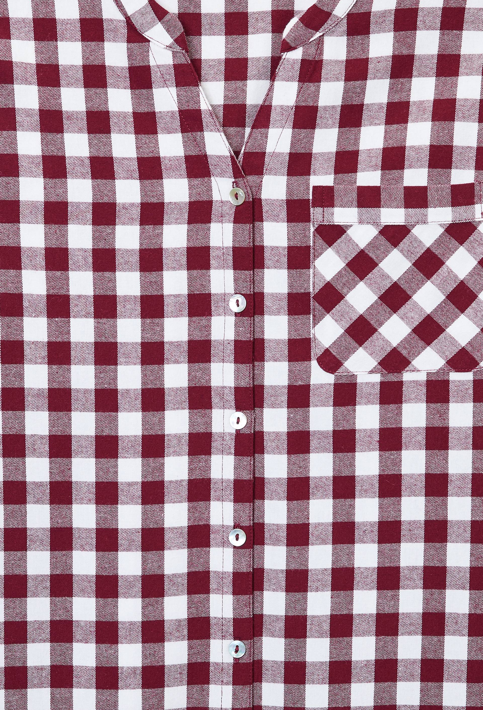 Chemise de nuit en flanelle &agrave; carreaux vichy en coton BIO, Rouge fonc&eacute;, large image number 4
